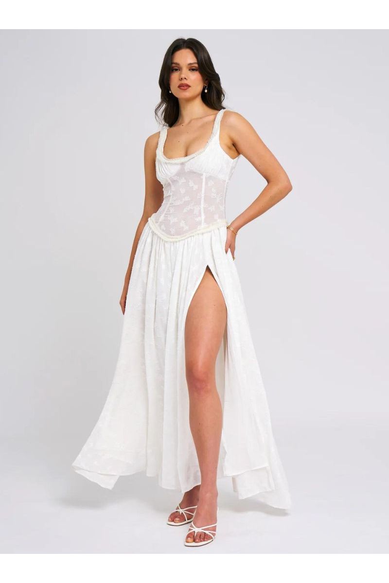 Lily | Elegant Maxi Dress White