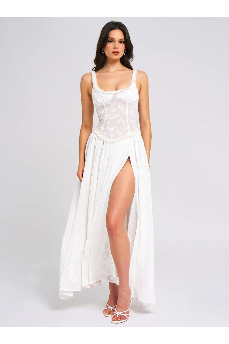 Lily | Elegant Maxi Dress White