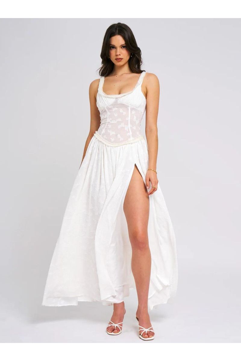 Lily | Elegant Maxi Dress White