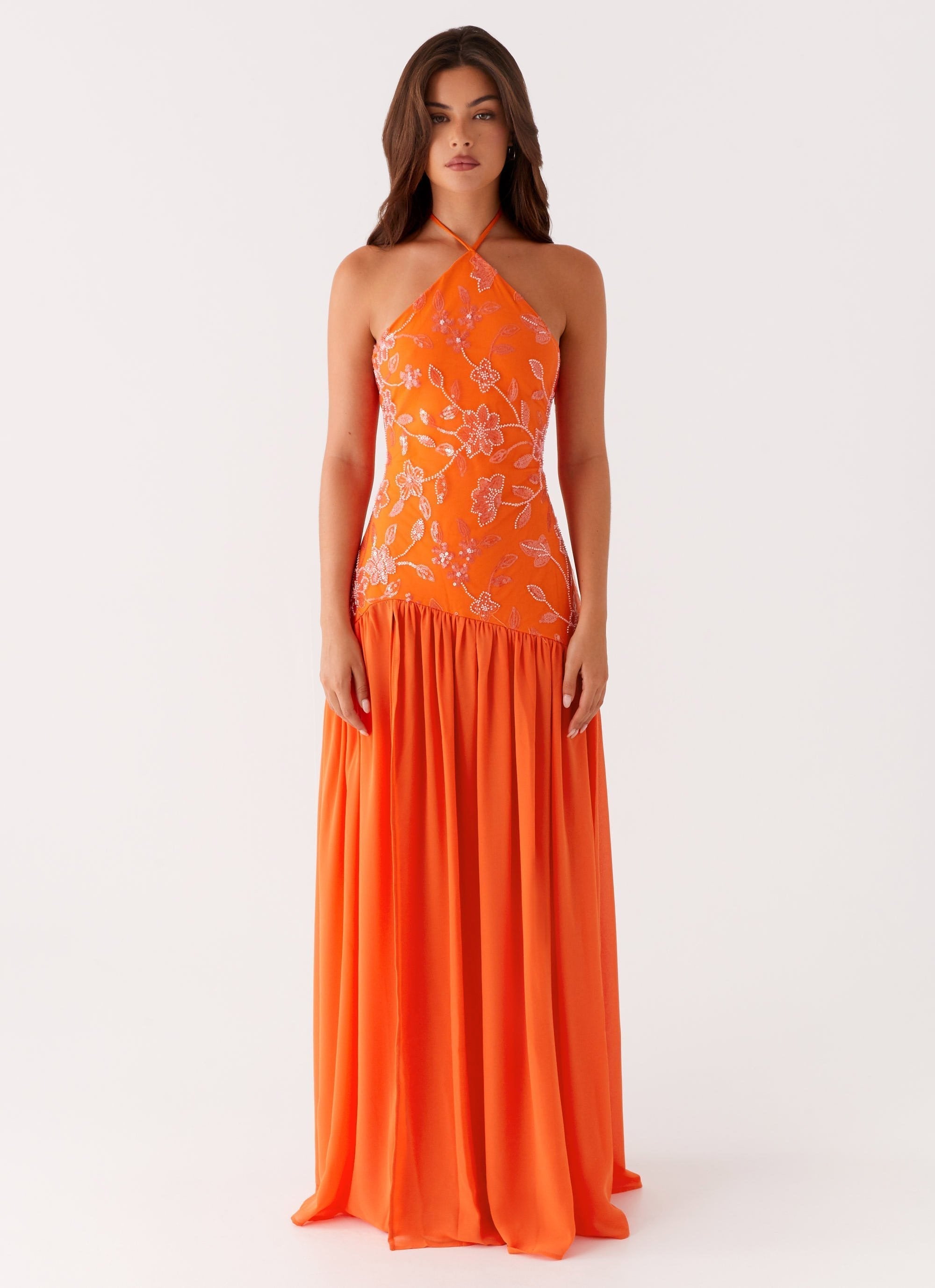 Elsie | Elegant Maxi Dress Orange
