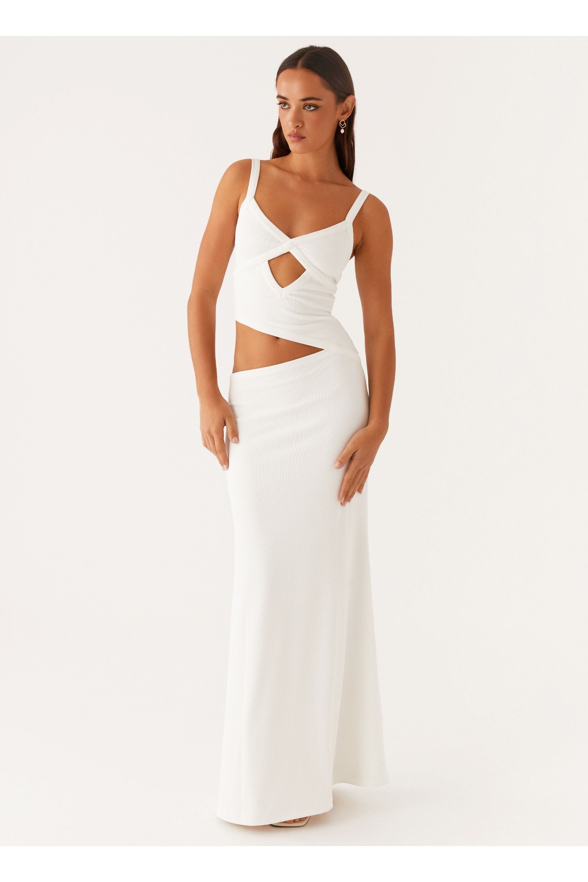 Willa | Mesh Maxi Dress White