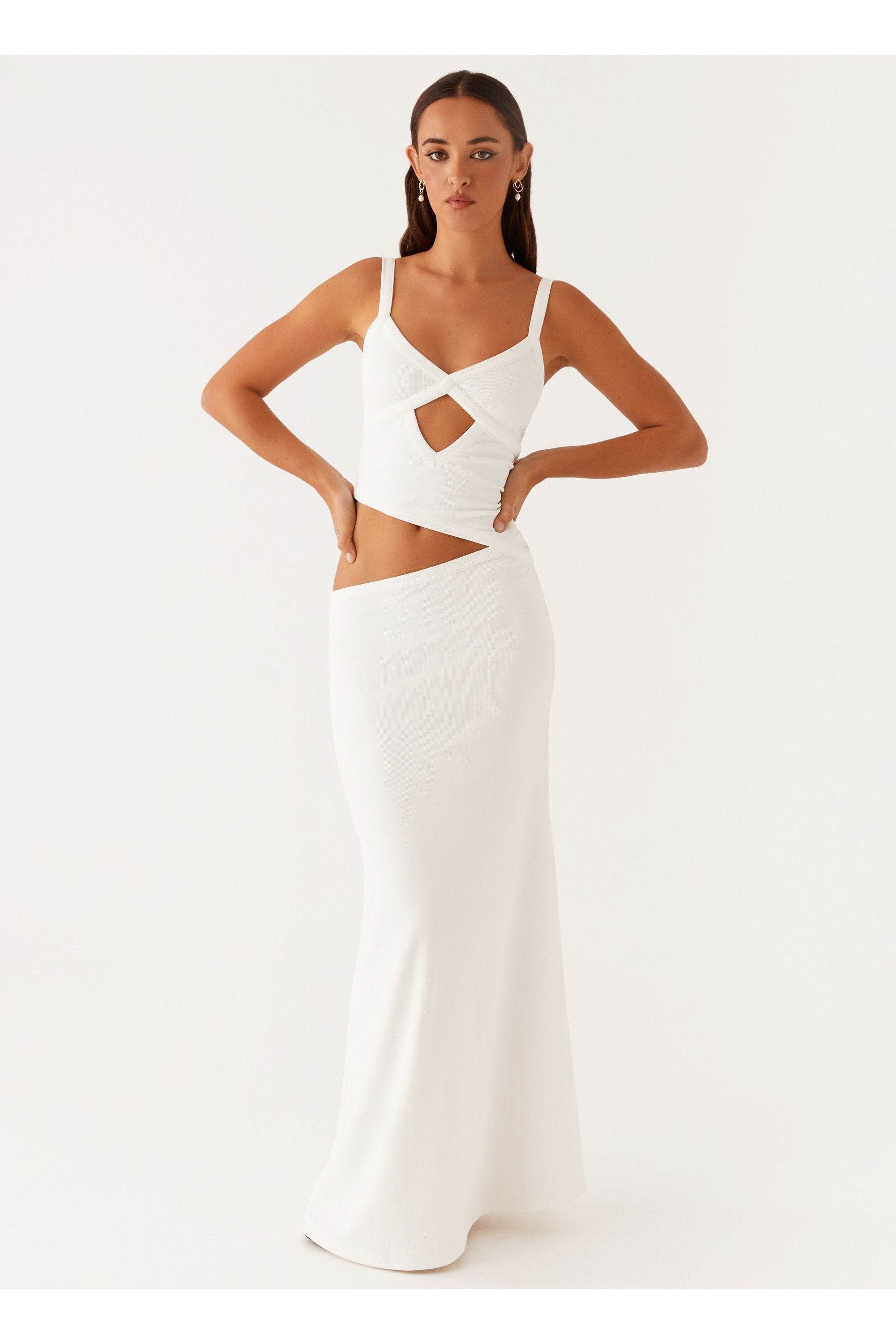 Willa | Mesh Maxi Dress White