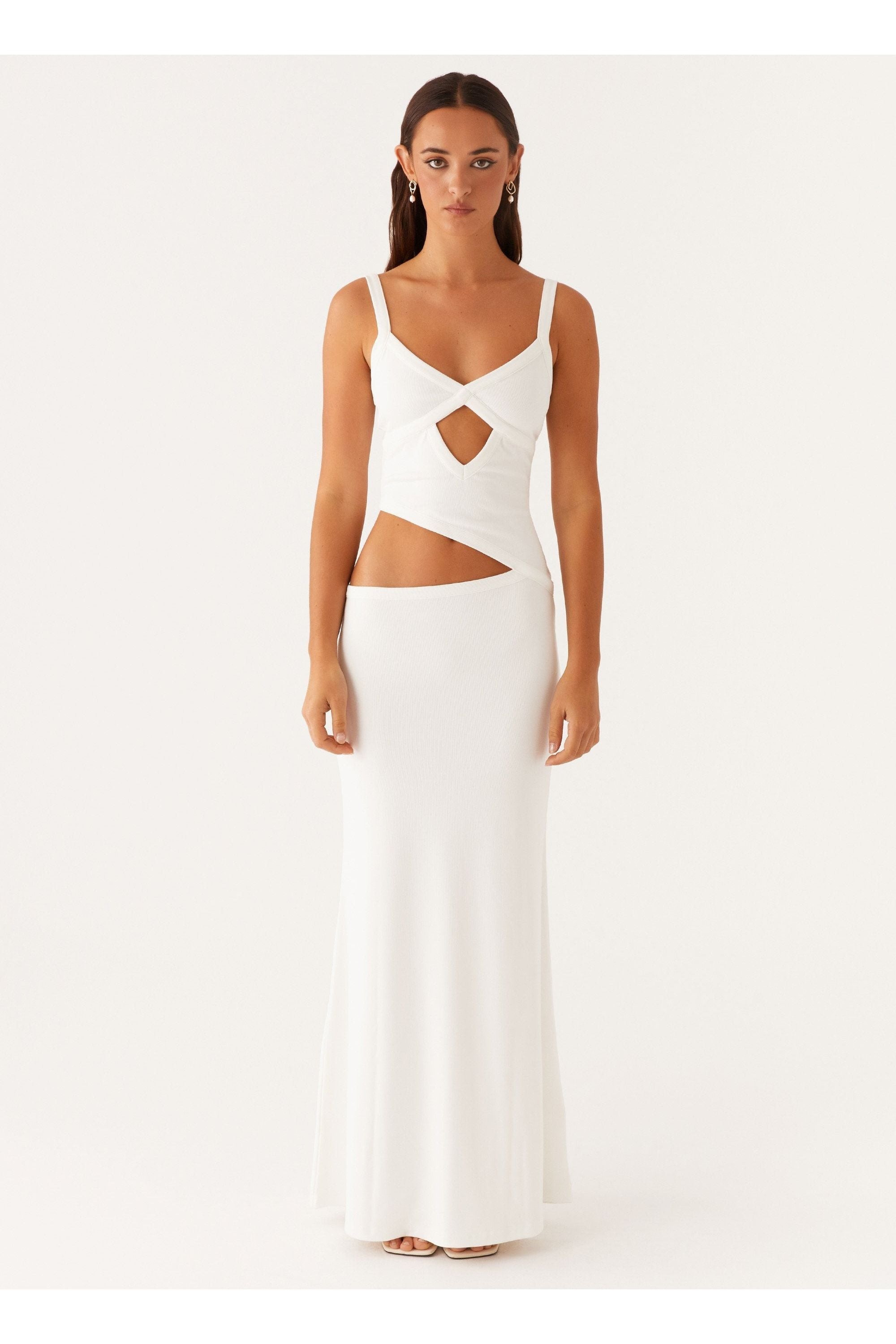 Willa | Mesh Maxi Dress White