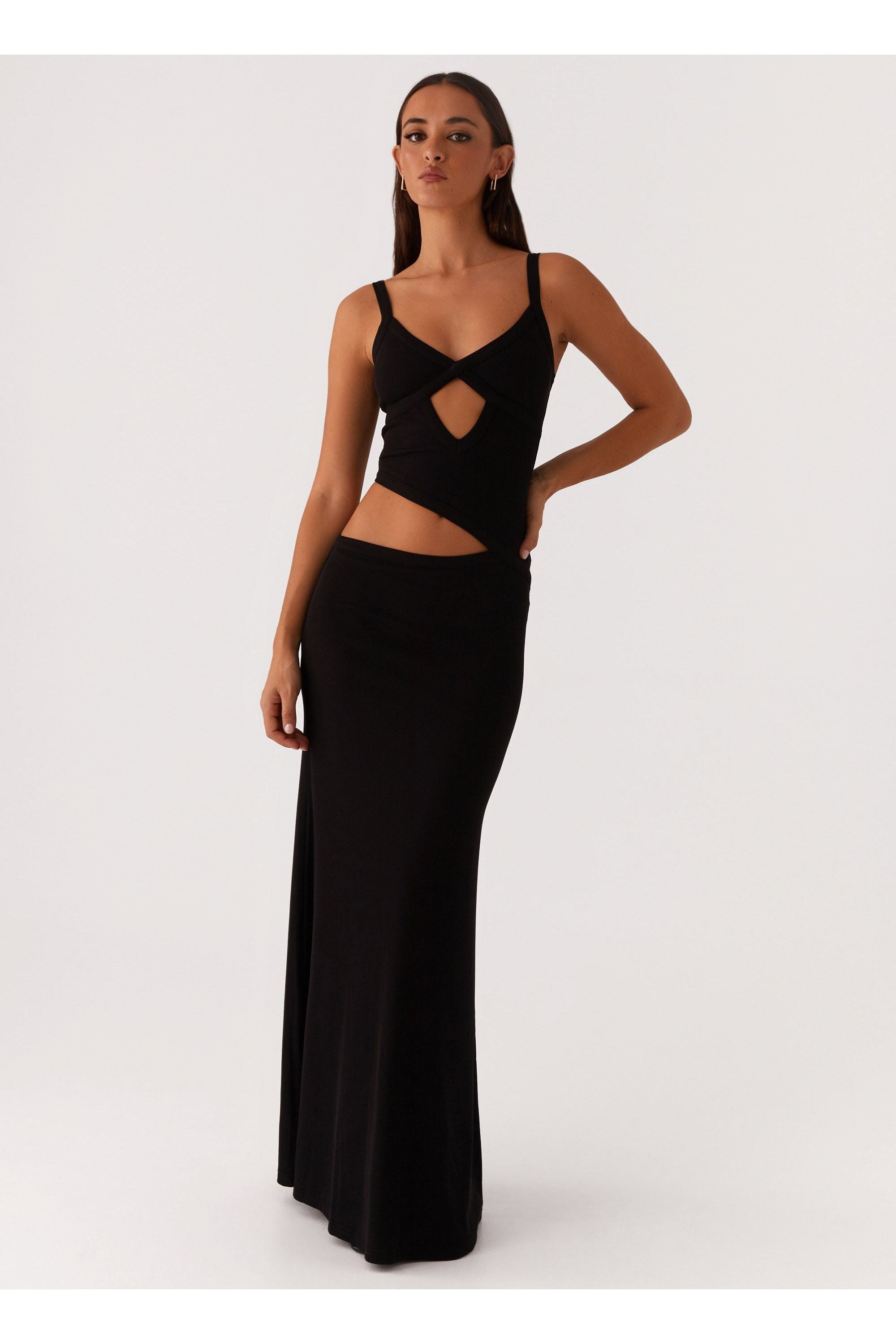 Willa | Mesh Maxi Dress Black