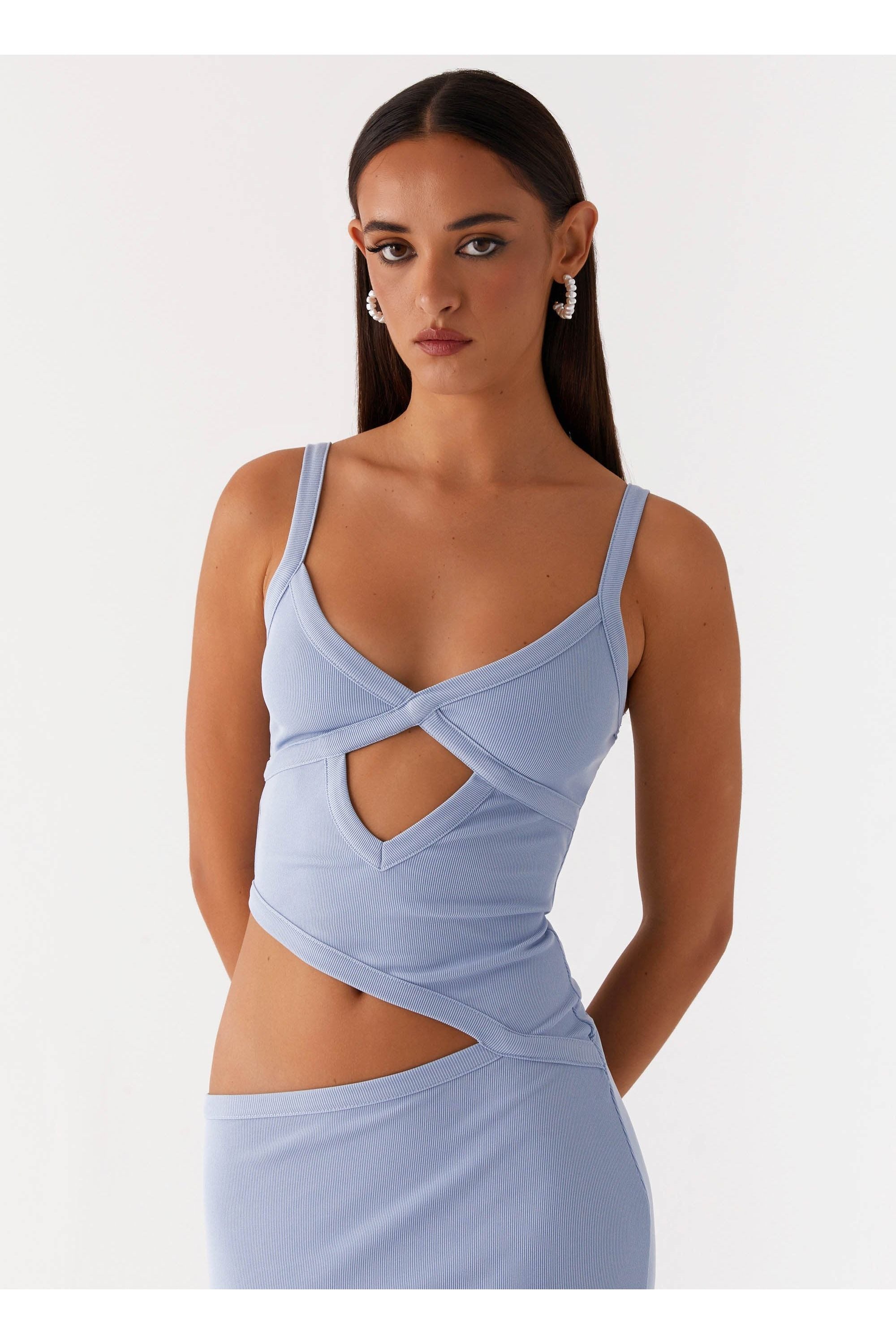 Willa | Mesh Maxi Dress Light Blue