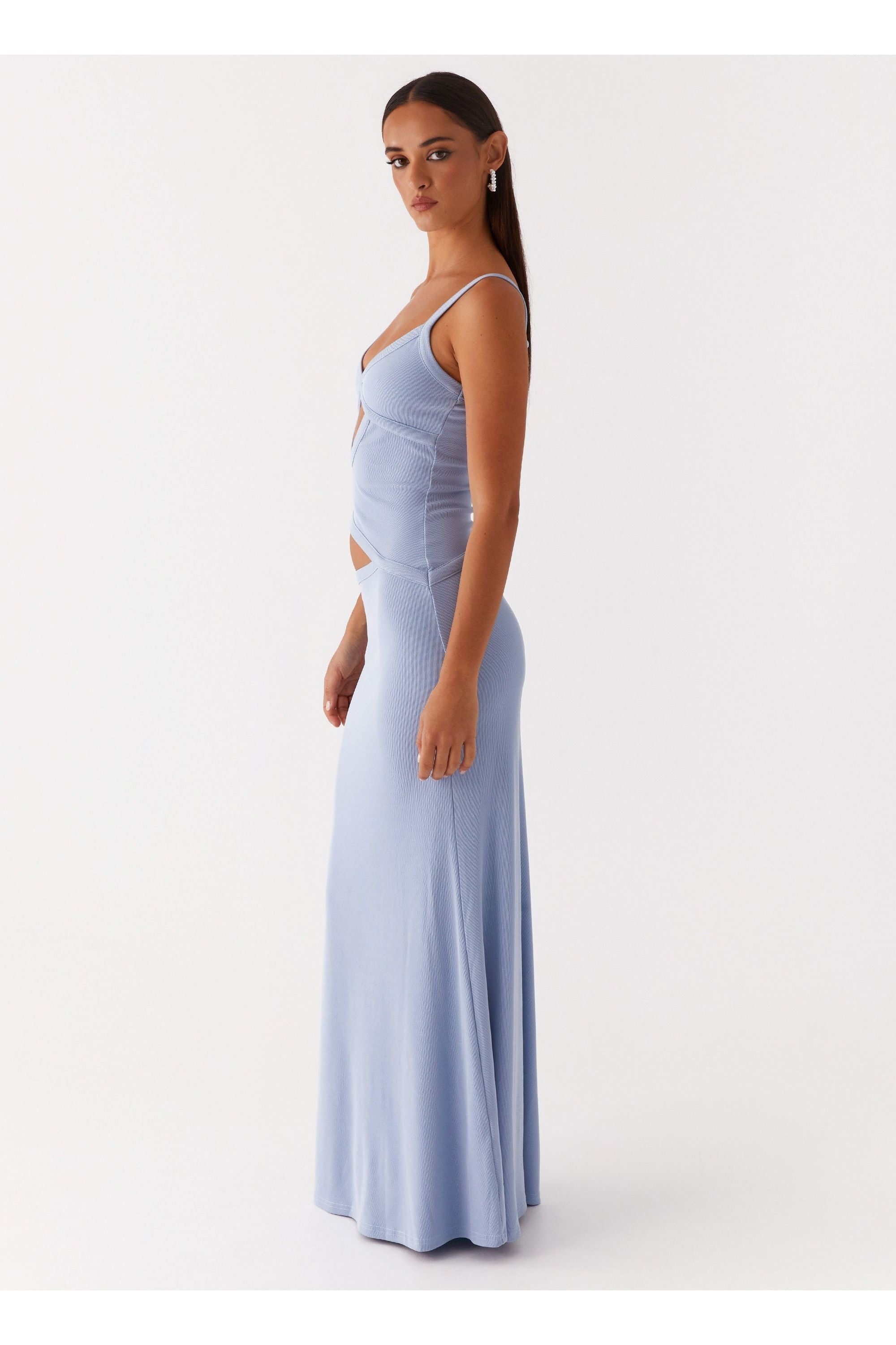 Willa | Mesh Maxi Dress Light Blue