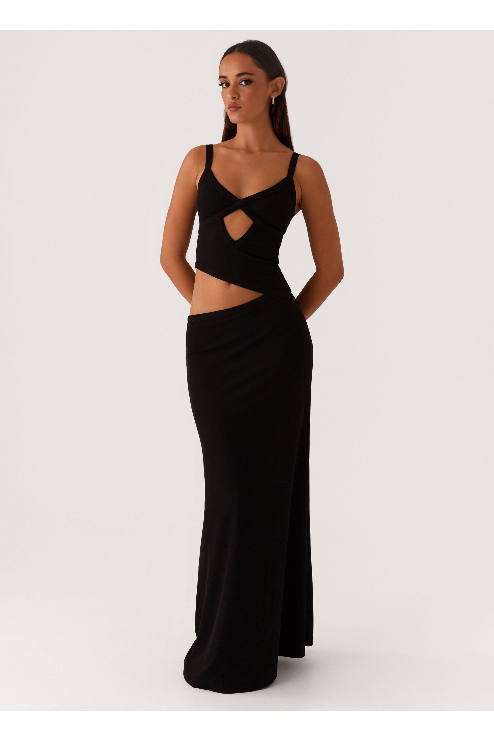 Willa | Mesh Maxi Dress Black