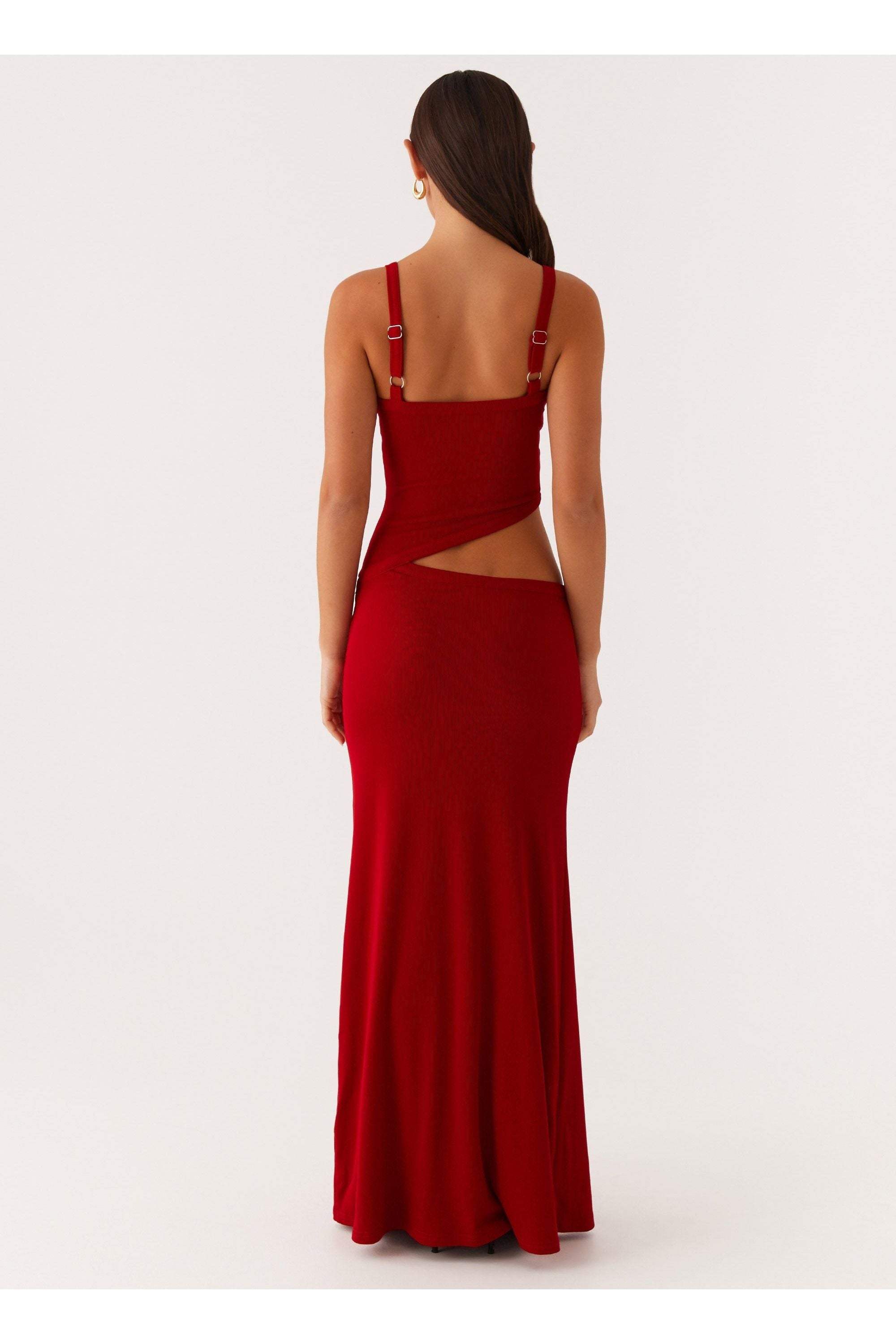 Willa | Mesh Maxi Dress Red