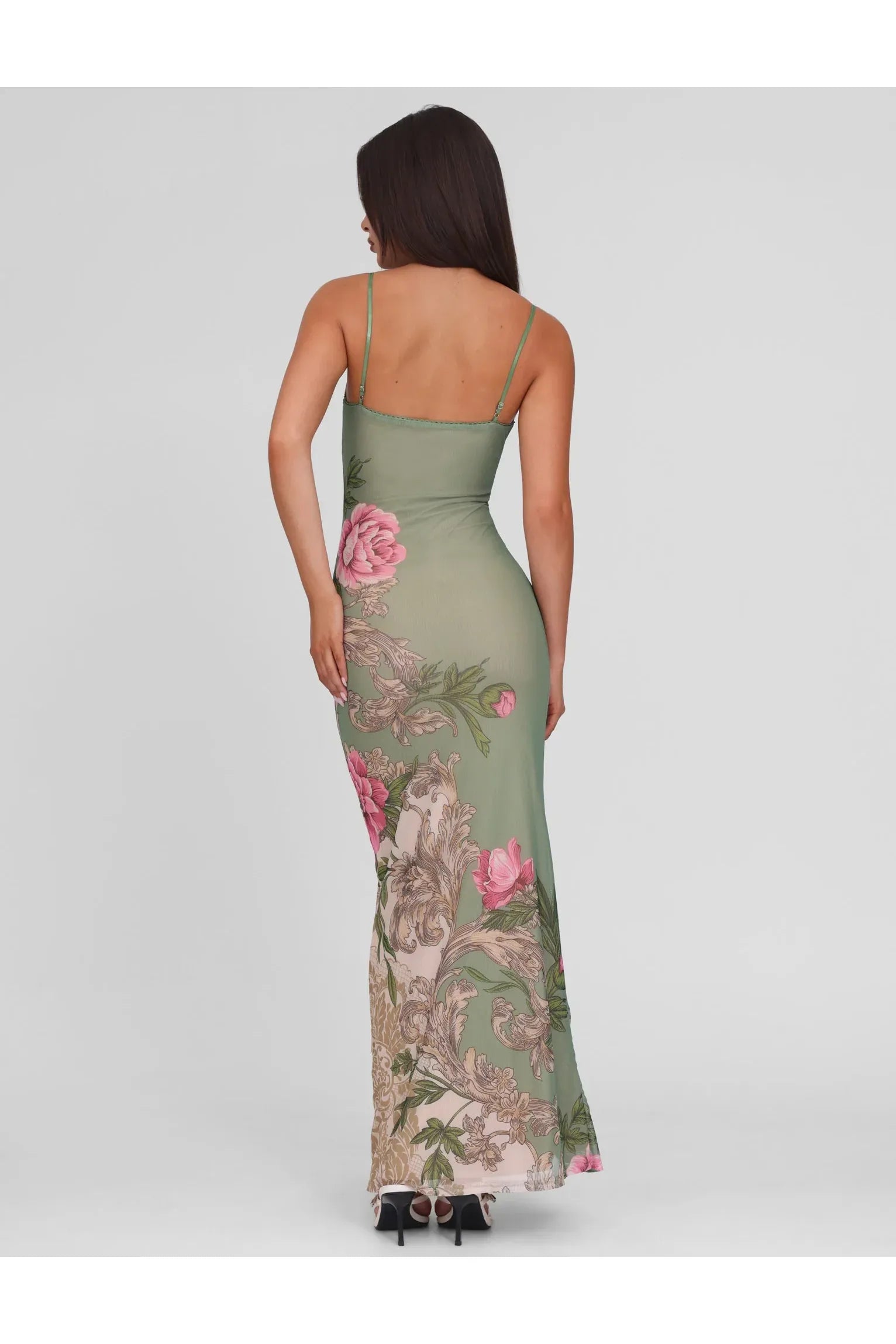 Skye | Floral Maxi Dress Green