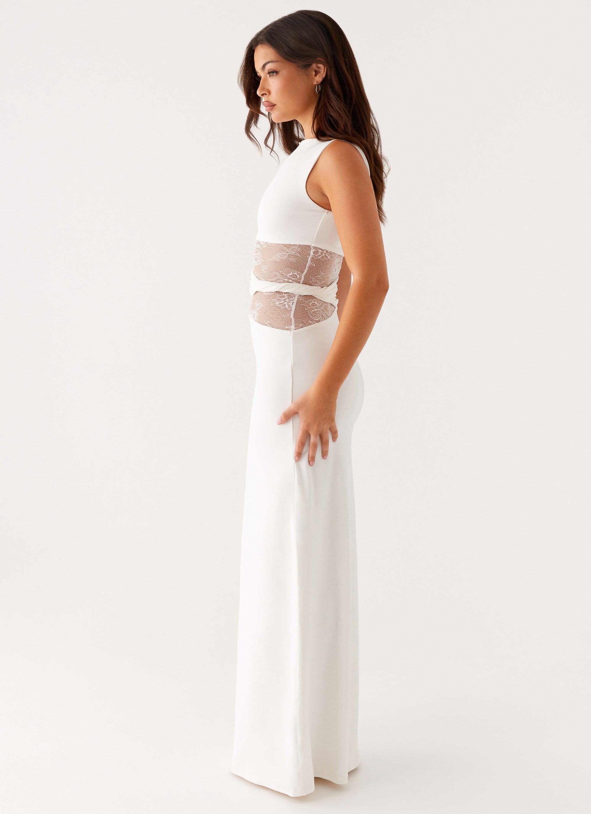 Liliana | Mesh Maxi Dress White