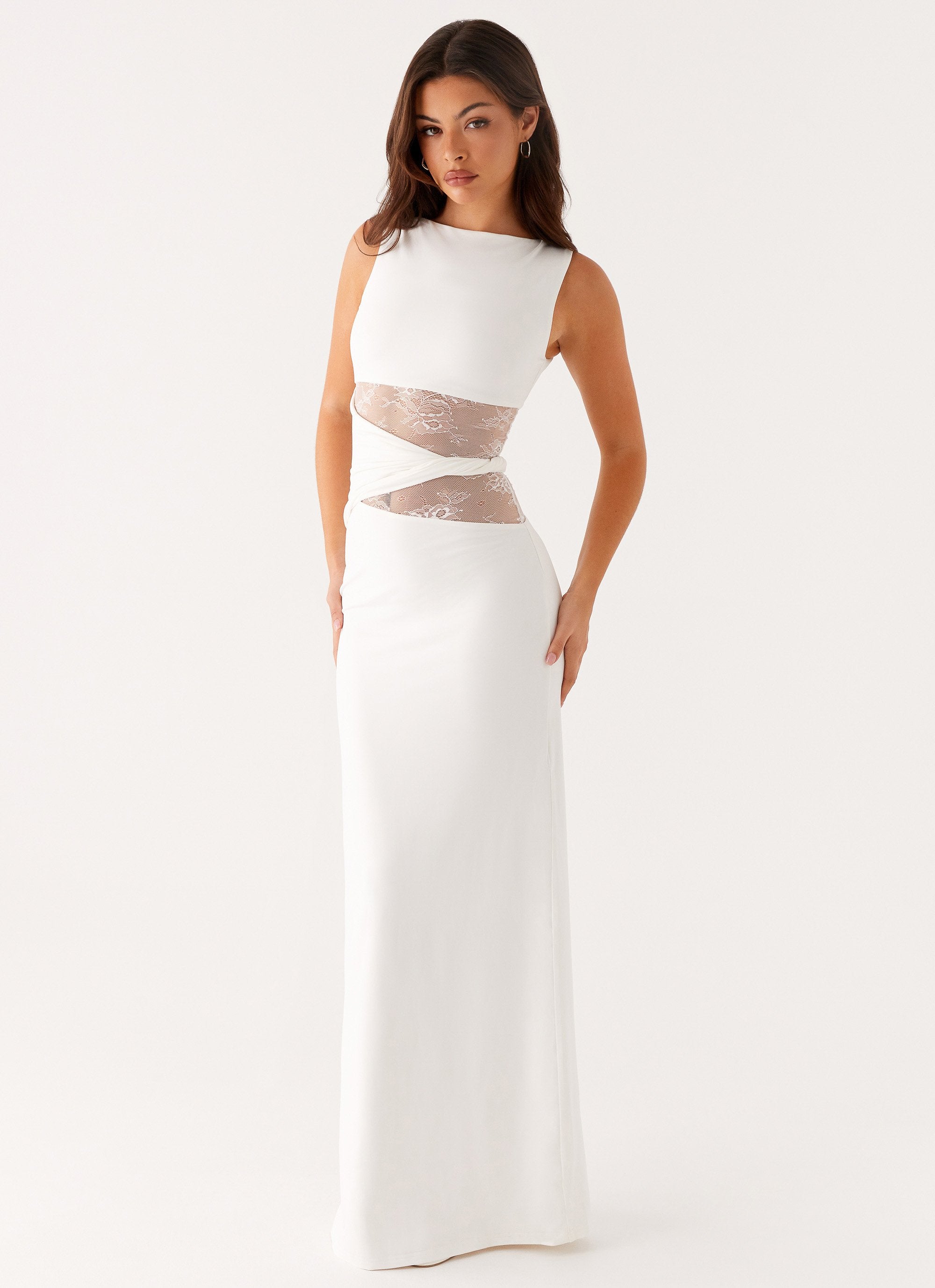 Liliana | Mesh Maxi Dress White