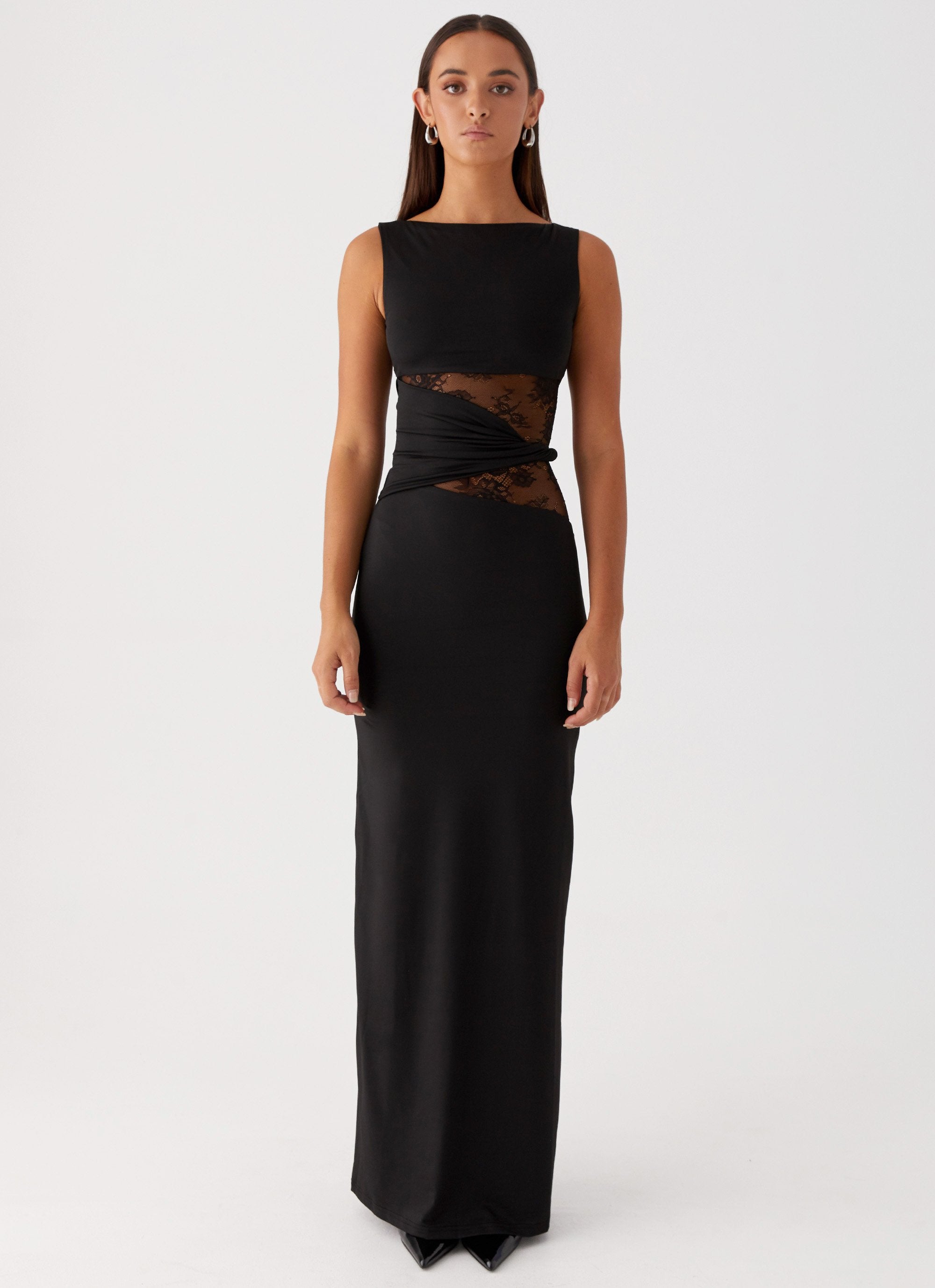 Liliana | Mesh Maxi Dress Black