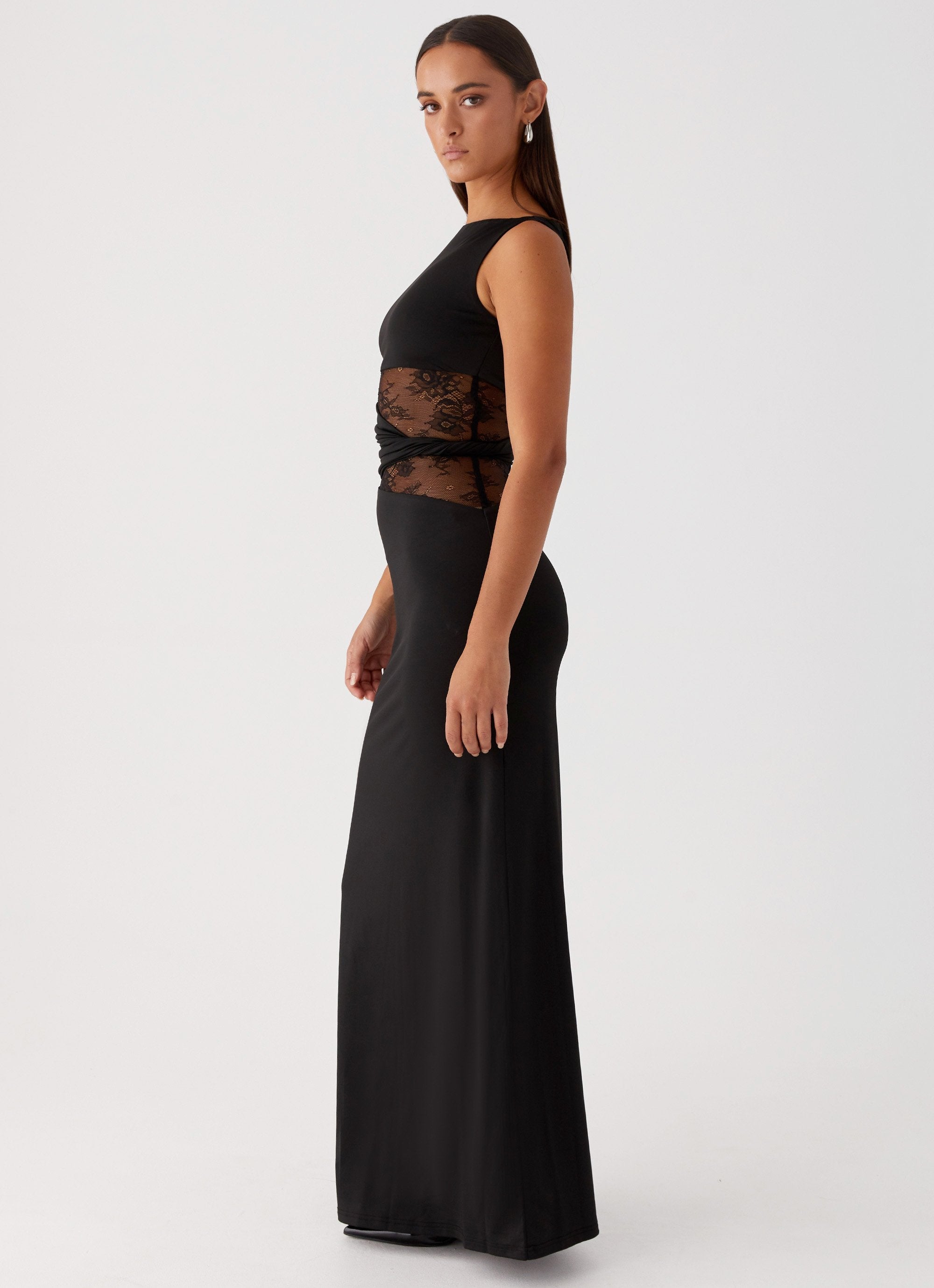 Liliana | Mesh Maxi Dress Black