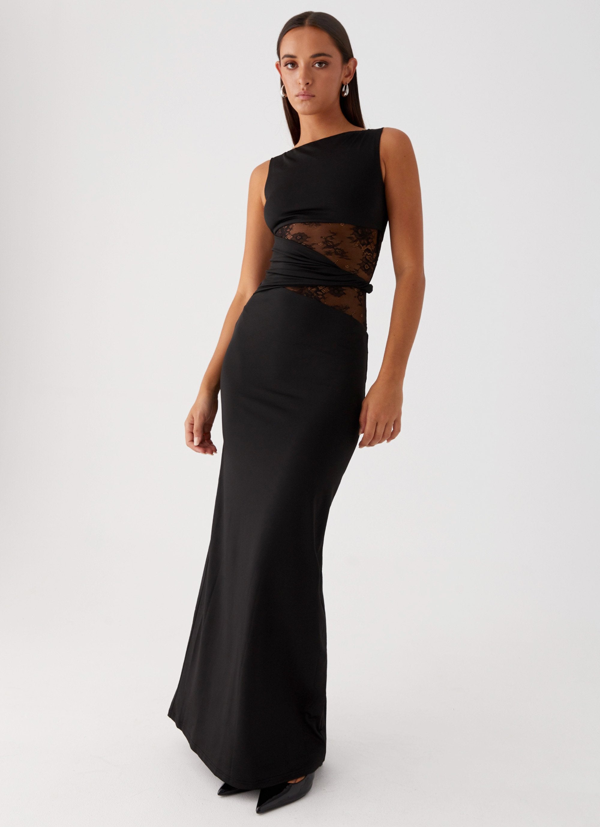Liliana | Mesh Maxi Dress Black