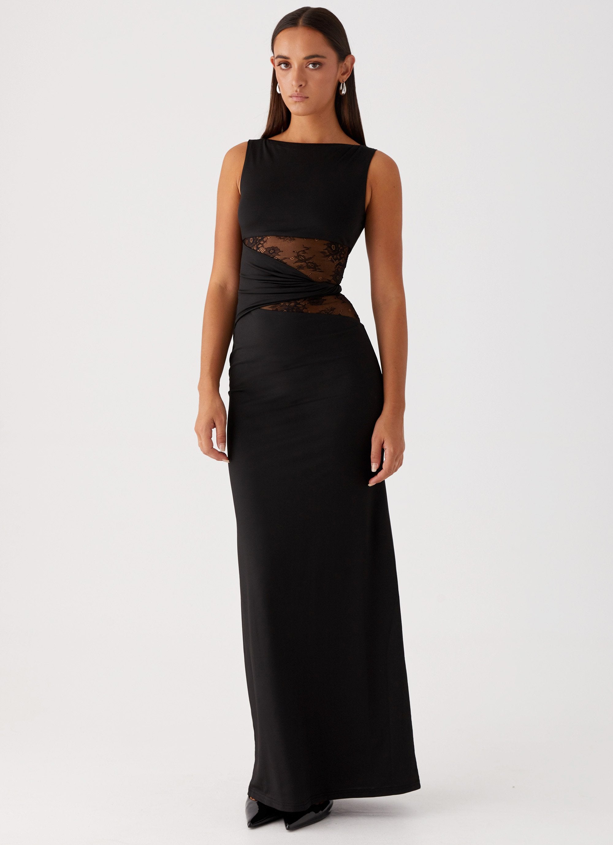 Liliana | Mesh Maxi Dress Black