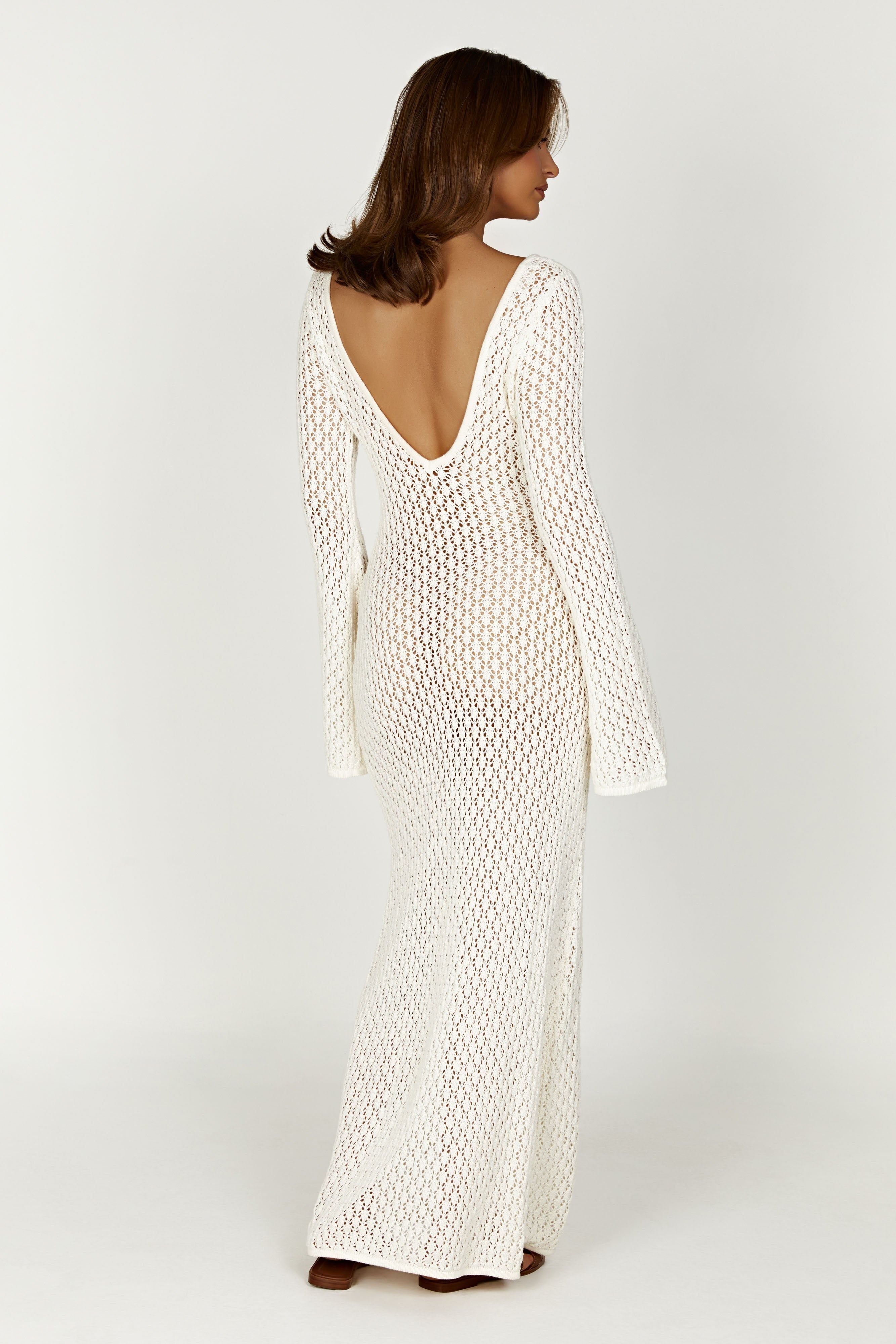 Zinnia | Crochet Maxi Dress White