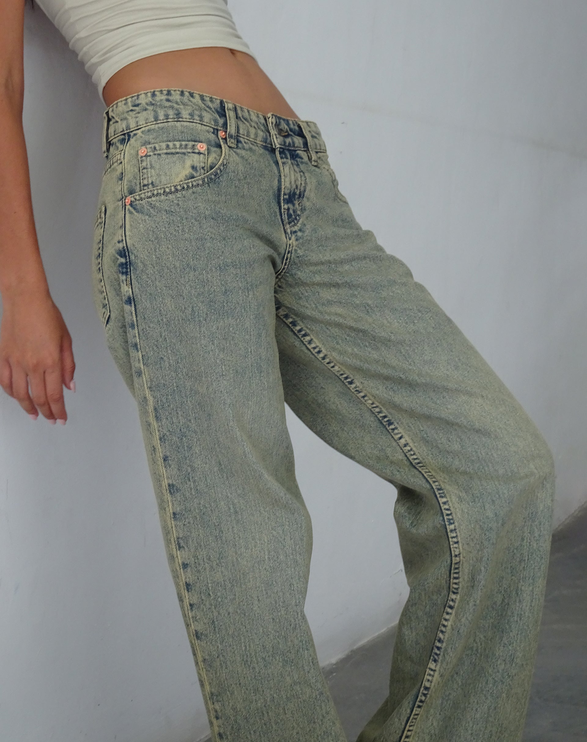 Ariella | Low Rise Jeans Blue Acid