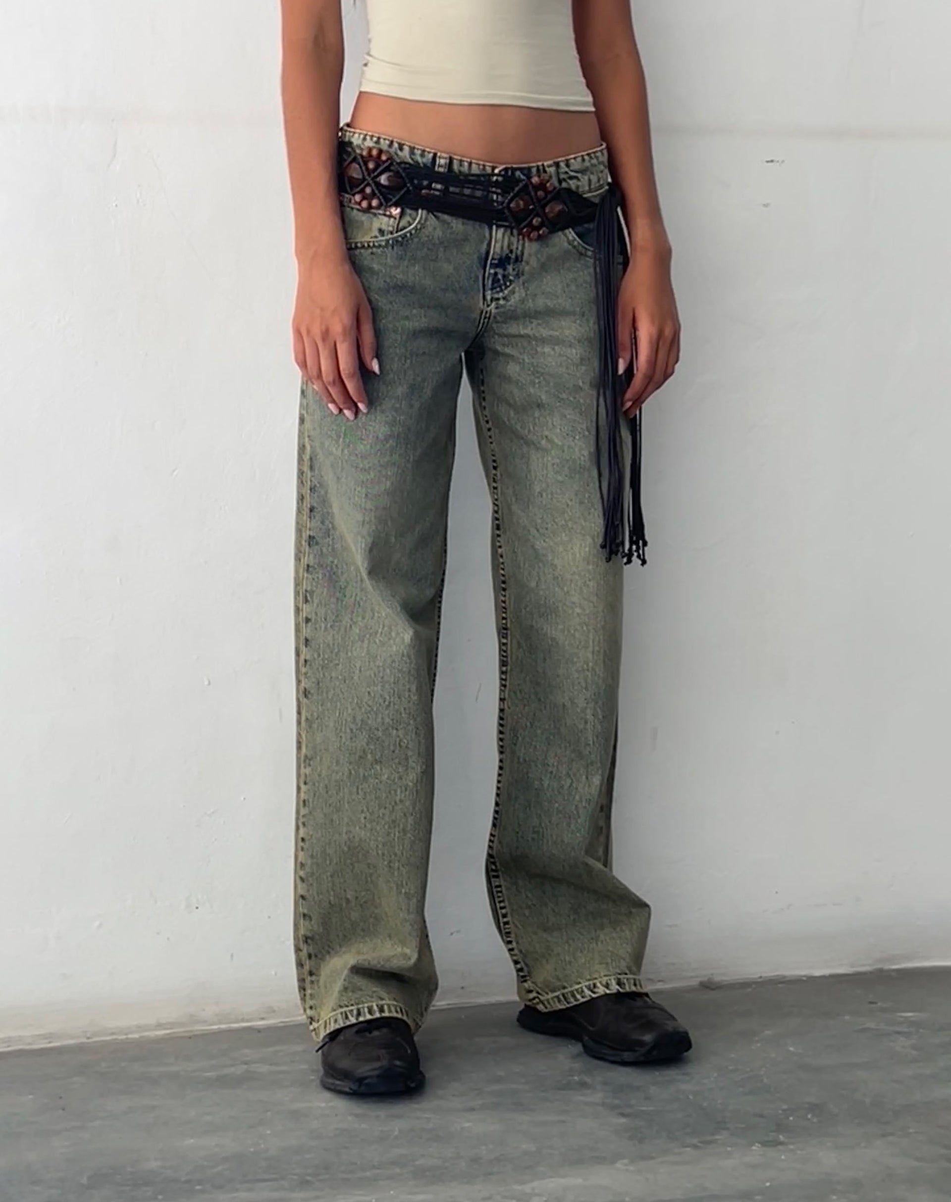 Ariella | Low Rise Jeans Blue Acid