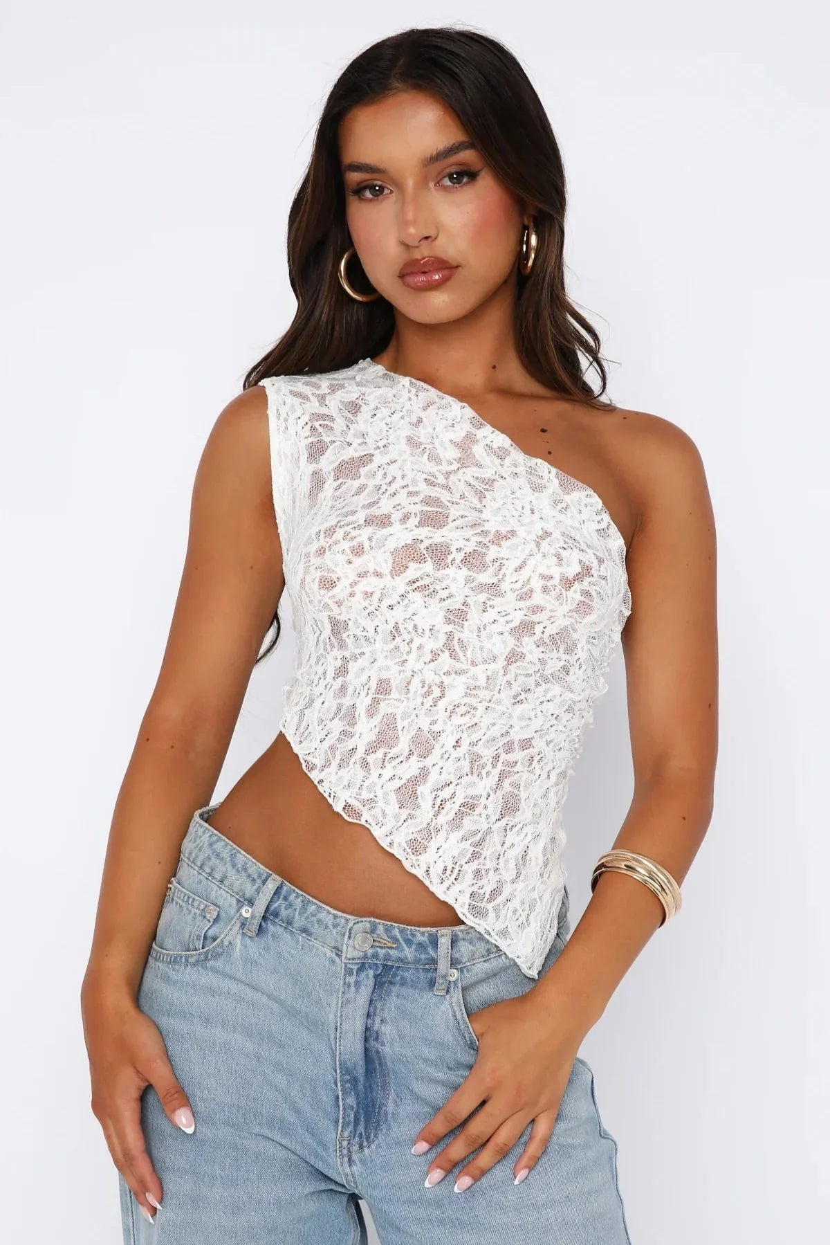 Baila | Lace Top White