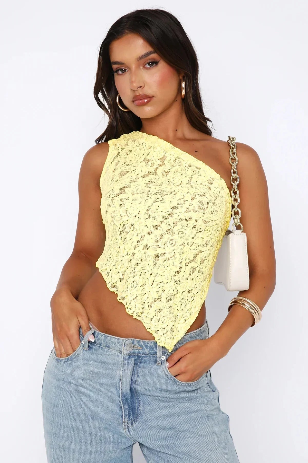 Baila | Lace Top Lemon Yellow