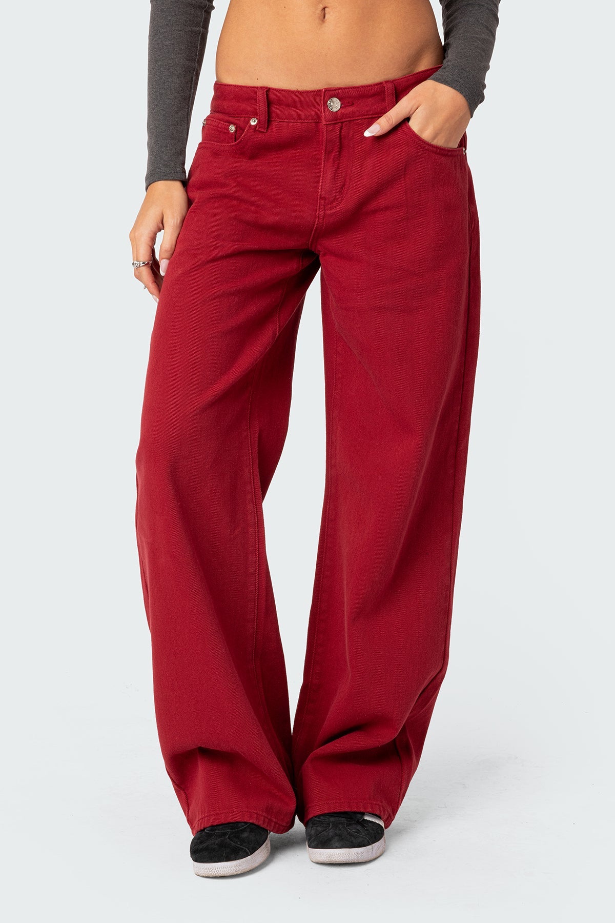 Eira | Red Low Rise Jeans Red