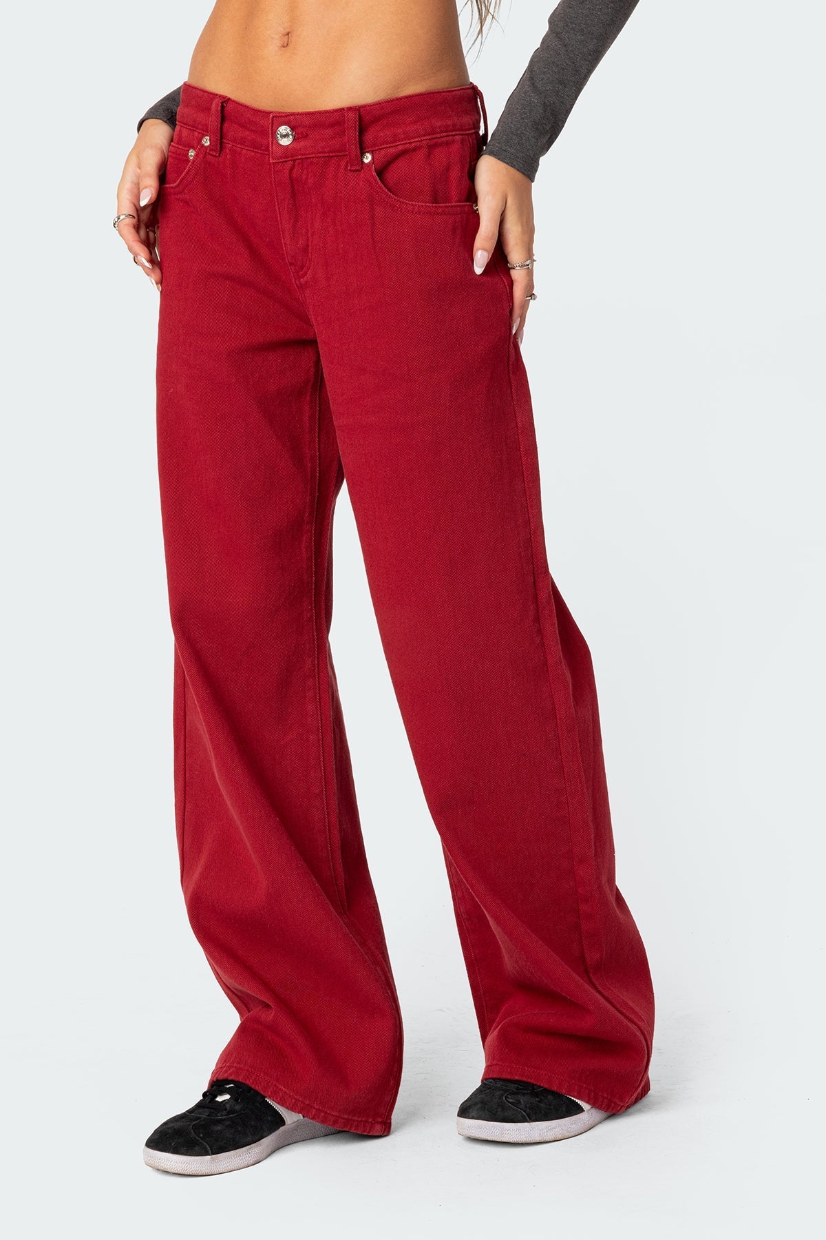 Eira | Red Low Rise Jeans Red