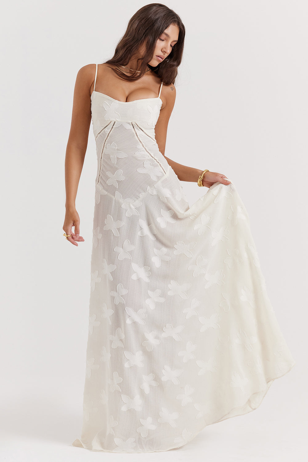 Romy | Floral Maxi Dress White