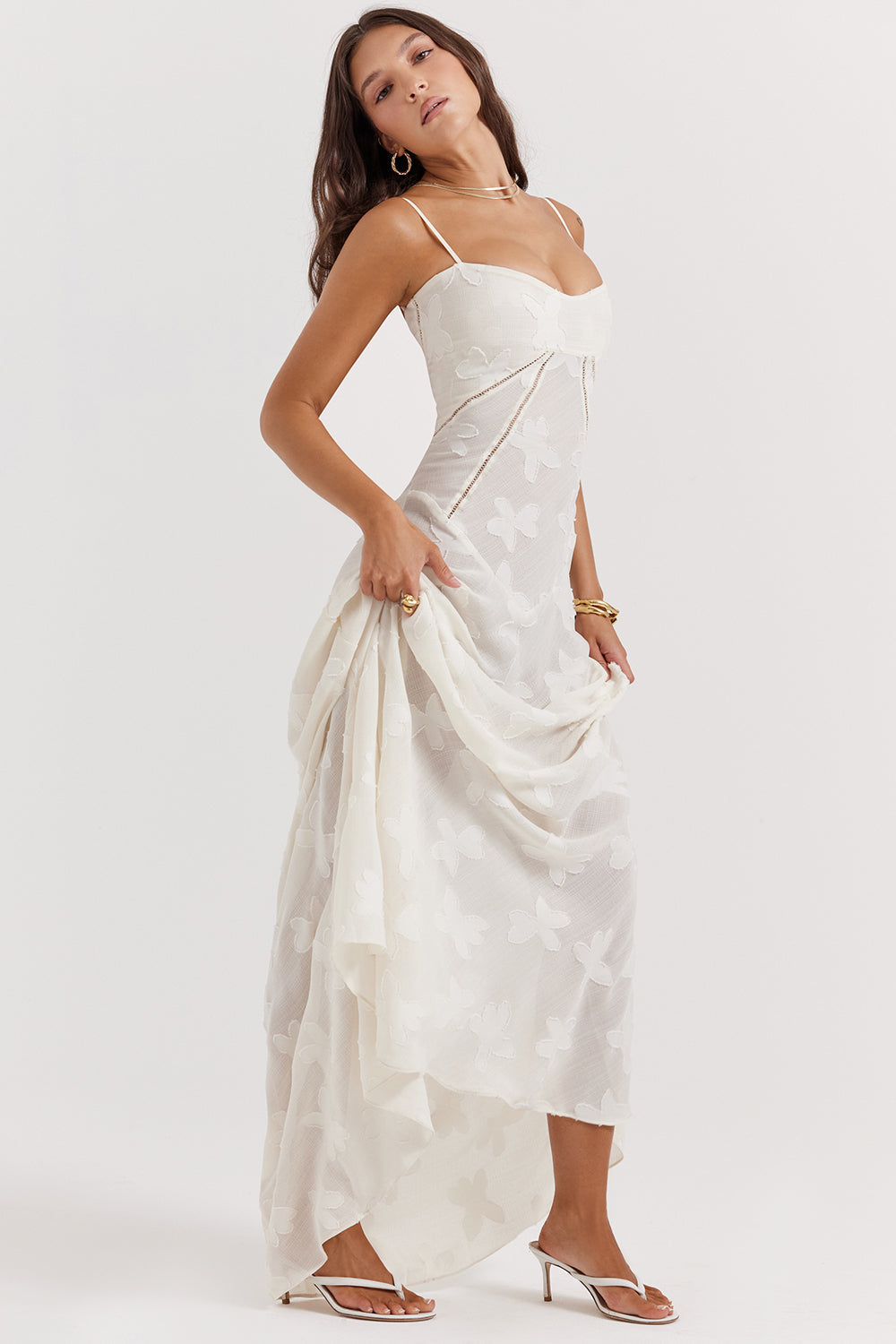Romy | Floral Maxi Dress White
