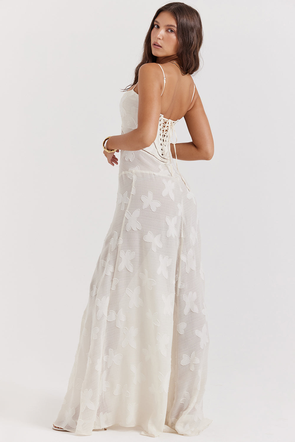 Romy | Floral Maxi Dress White