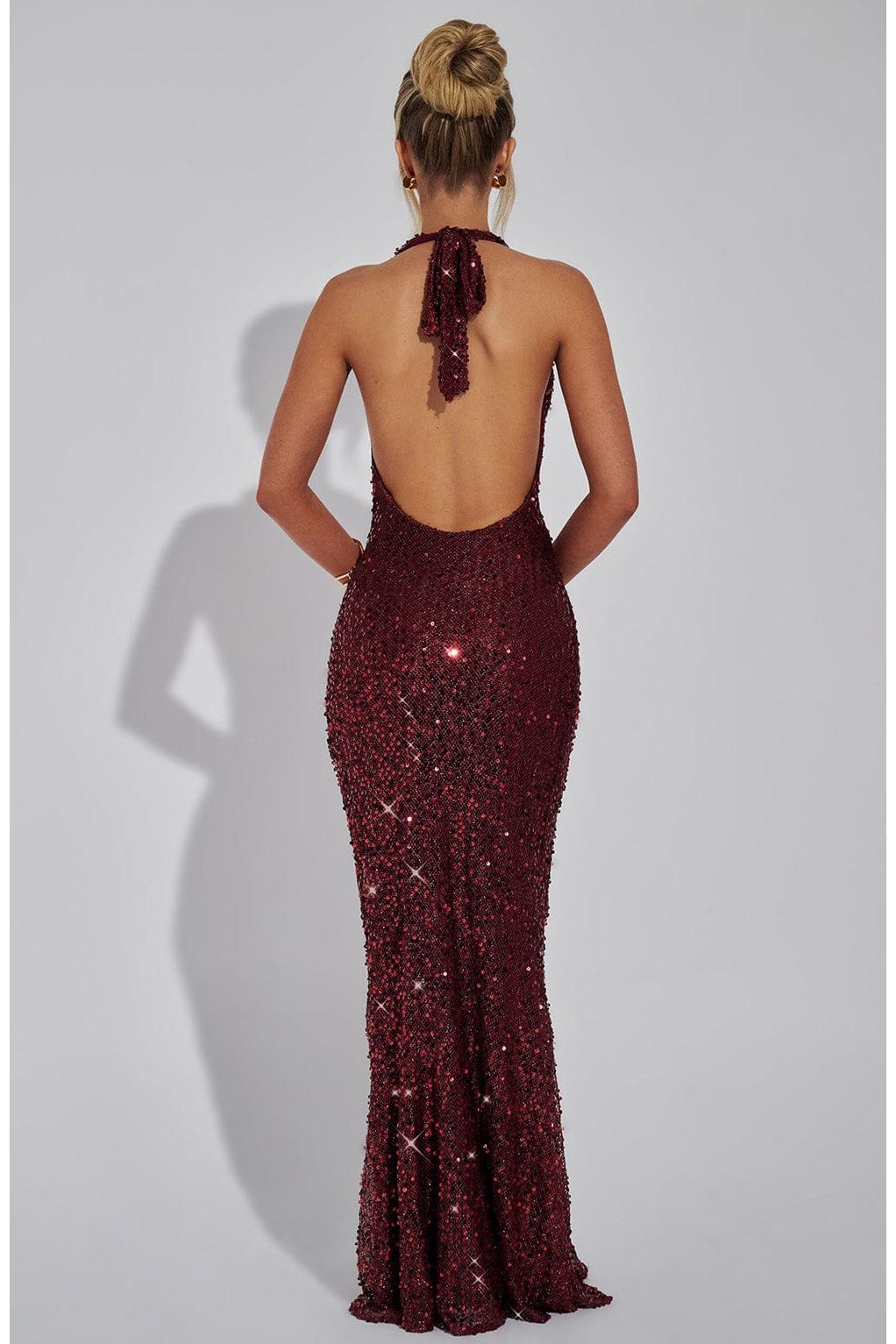 Ruby | Glitter Maxi Dress Wine Red