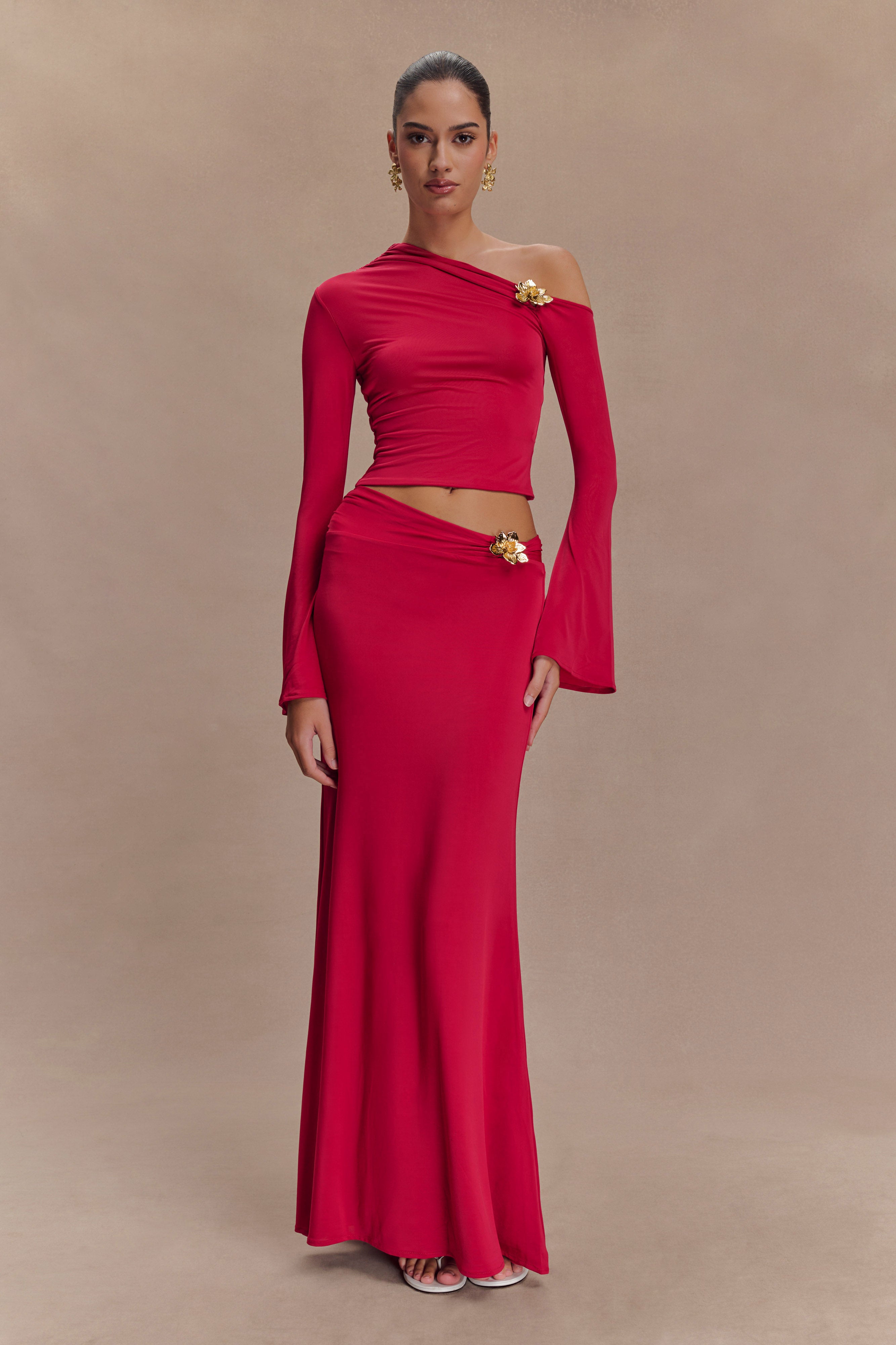 Saphina | Floral Two-Piece Set Red
