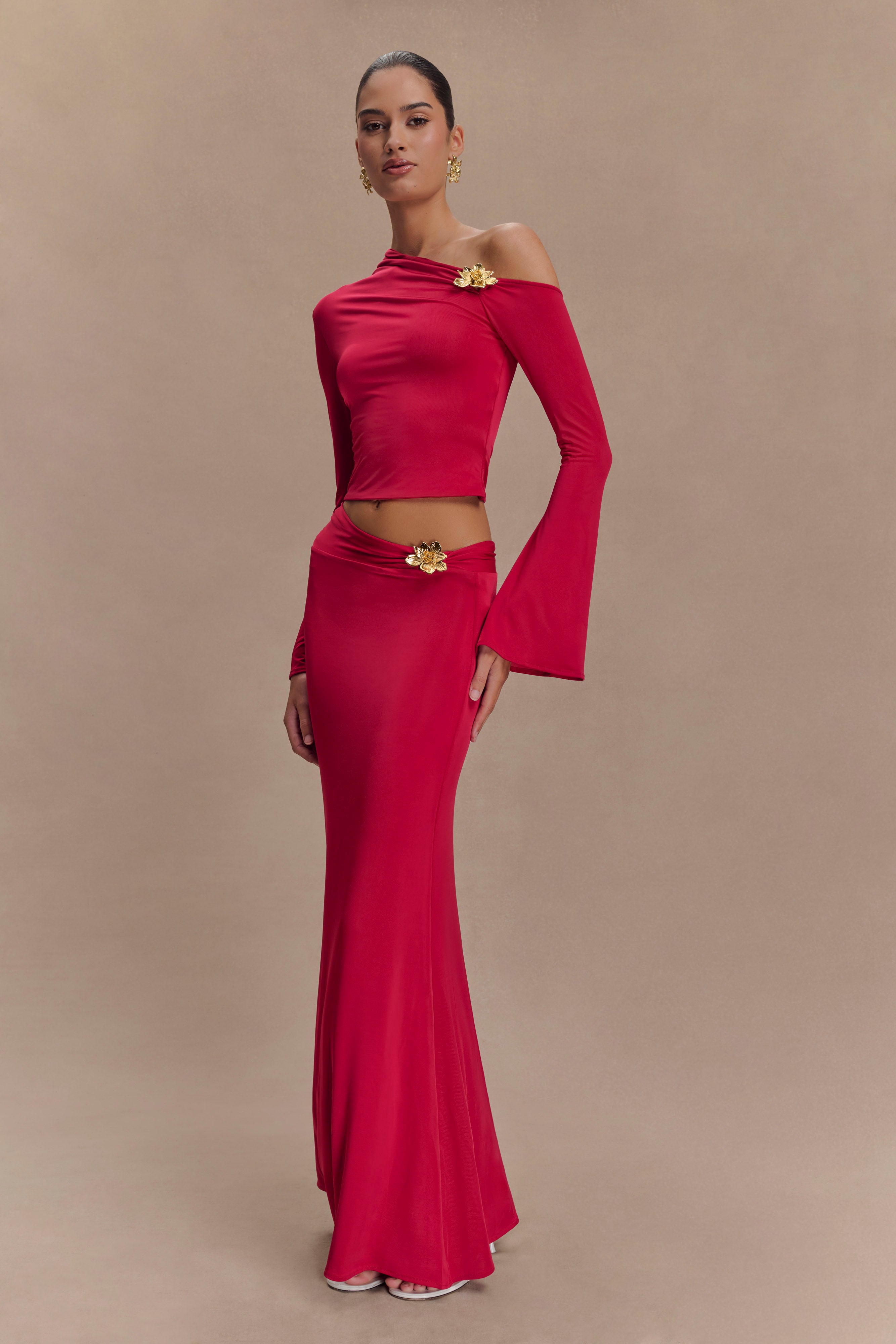Saphina | Floral Two-Piece Set Red