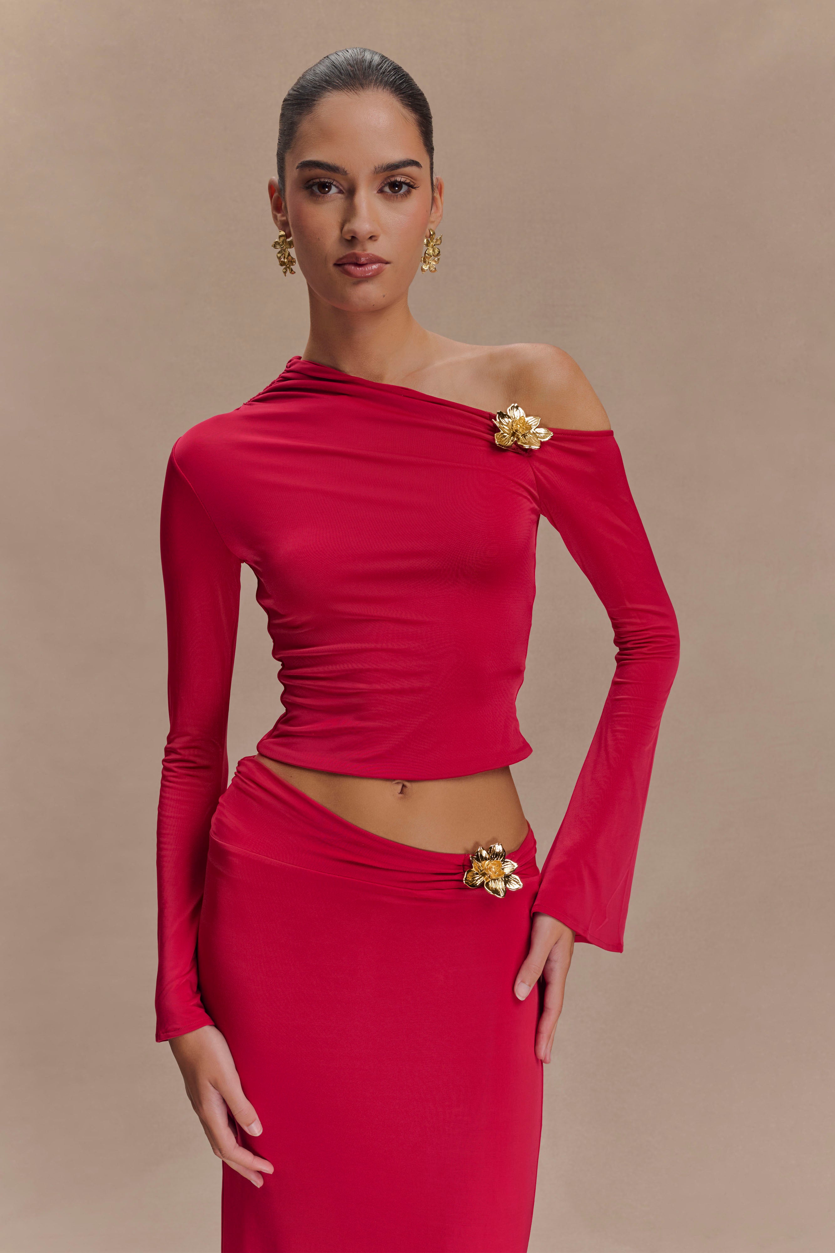Saphina | Floral Two-Piece Set Red