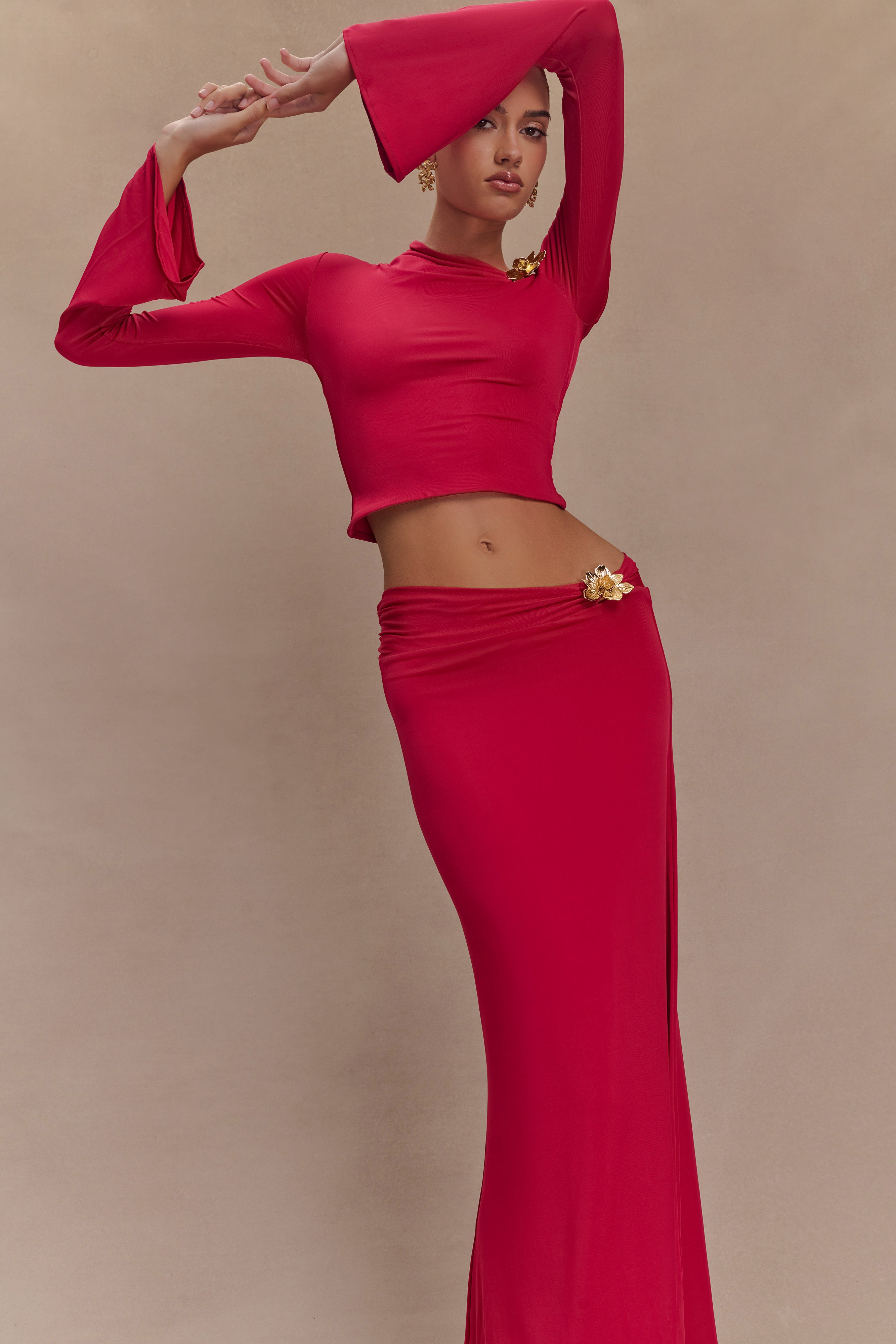 Saphina | Floral Two-Piece Set Red