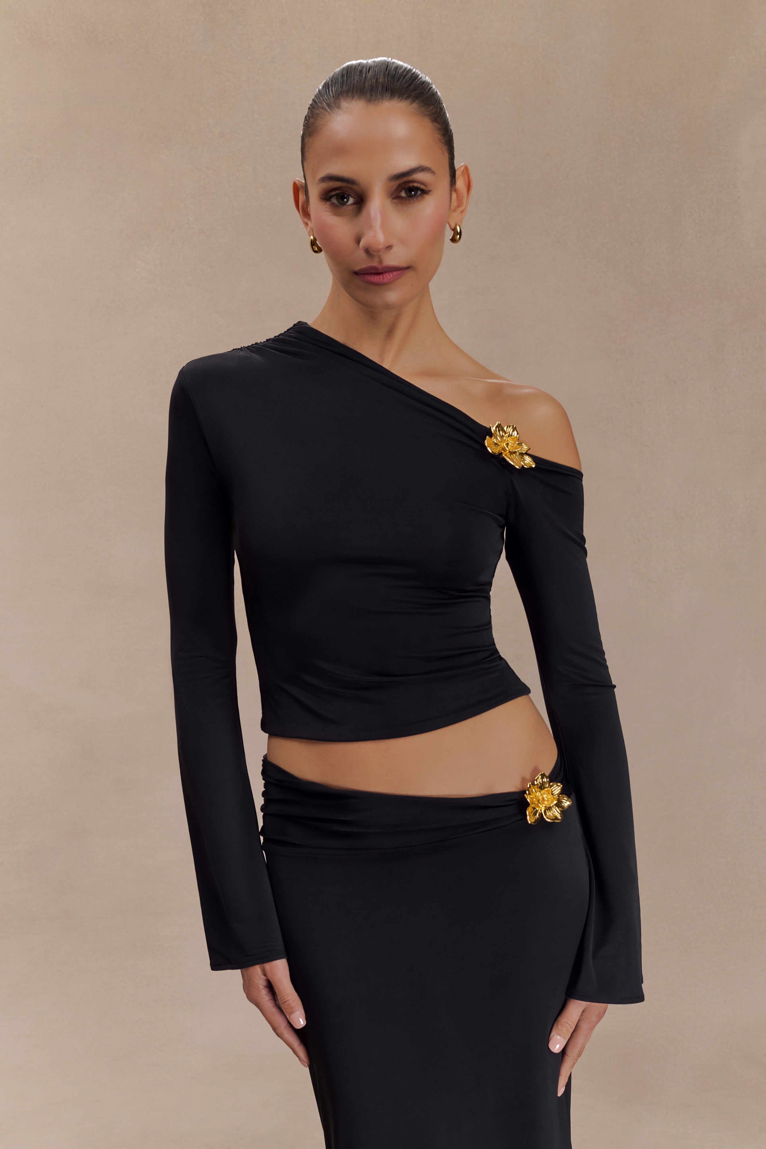 Saphina | Floral Two-Piece Set Black