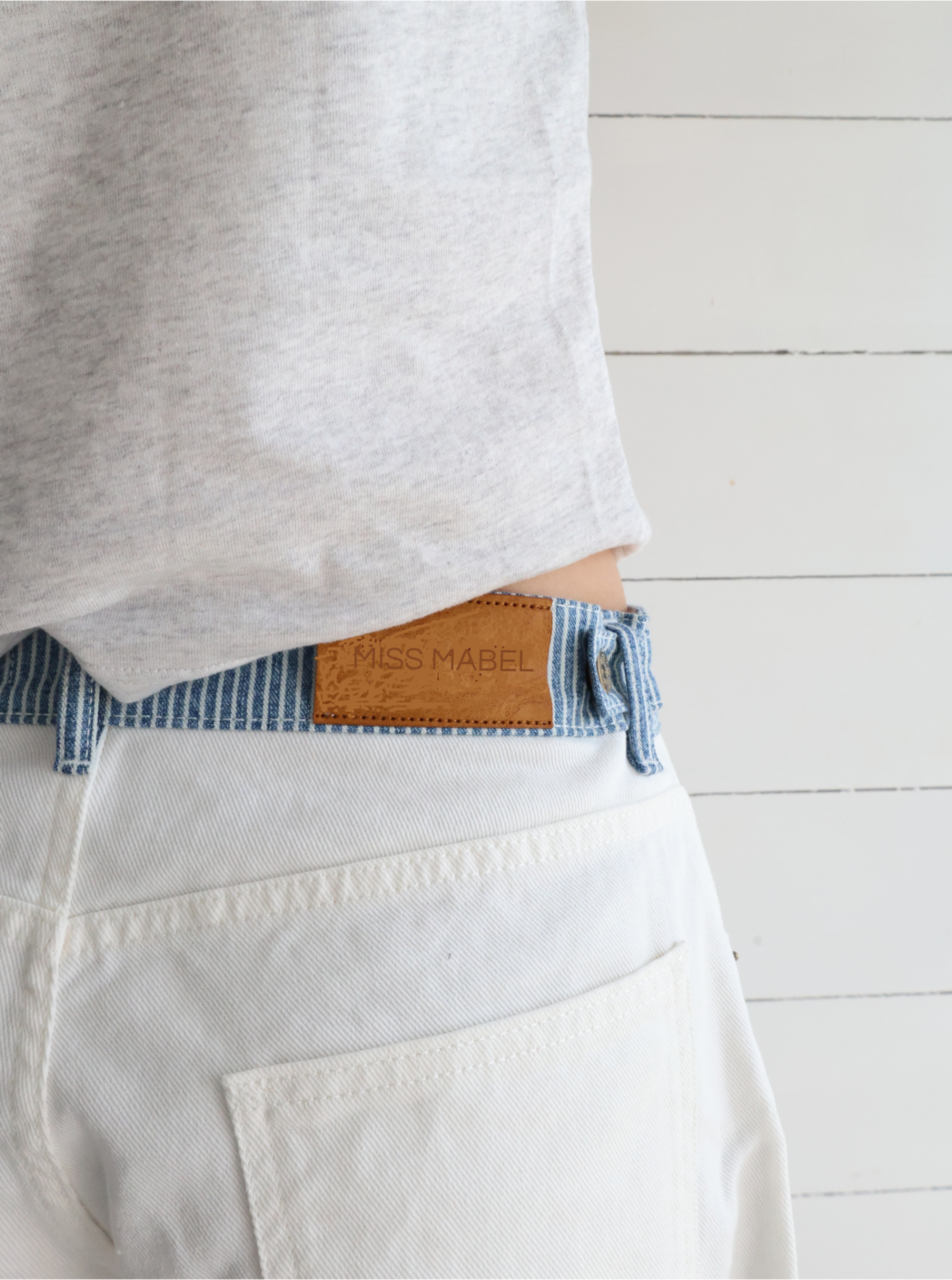 Milly | Striped Relaxed Jeans White