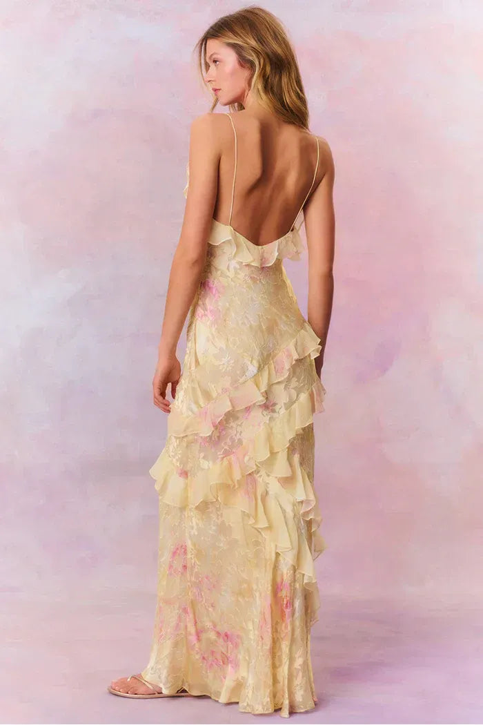 Vienna | Floral Maxi Dress Yellow