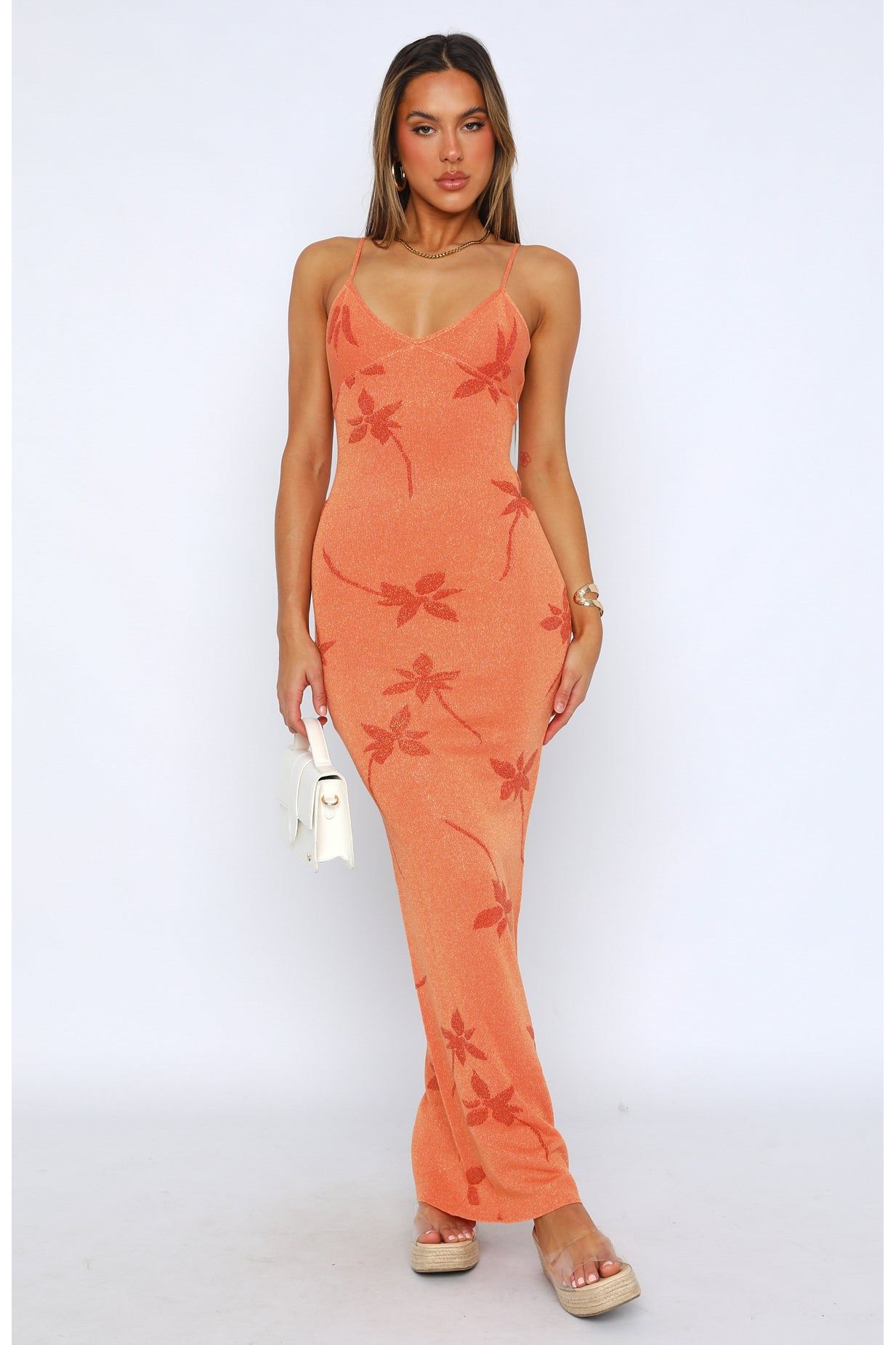 Louisa | Floral Maxi Dress Orange