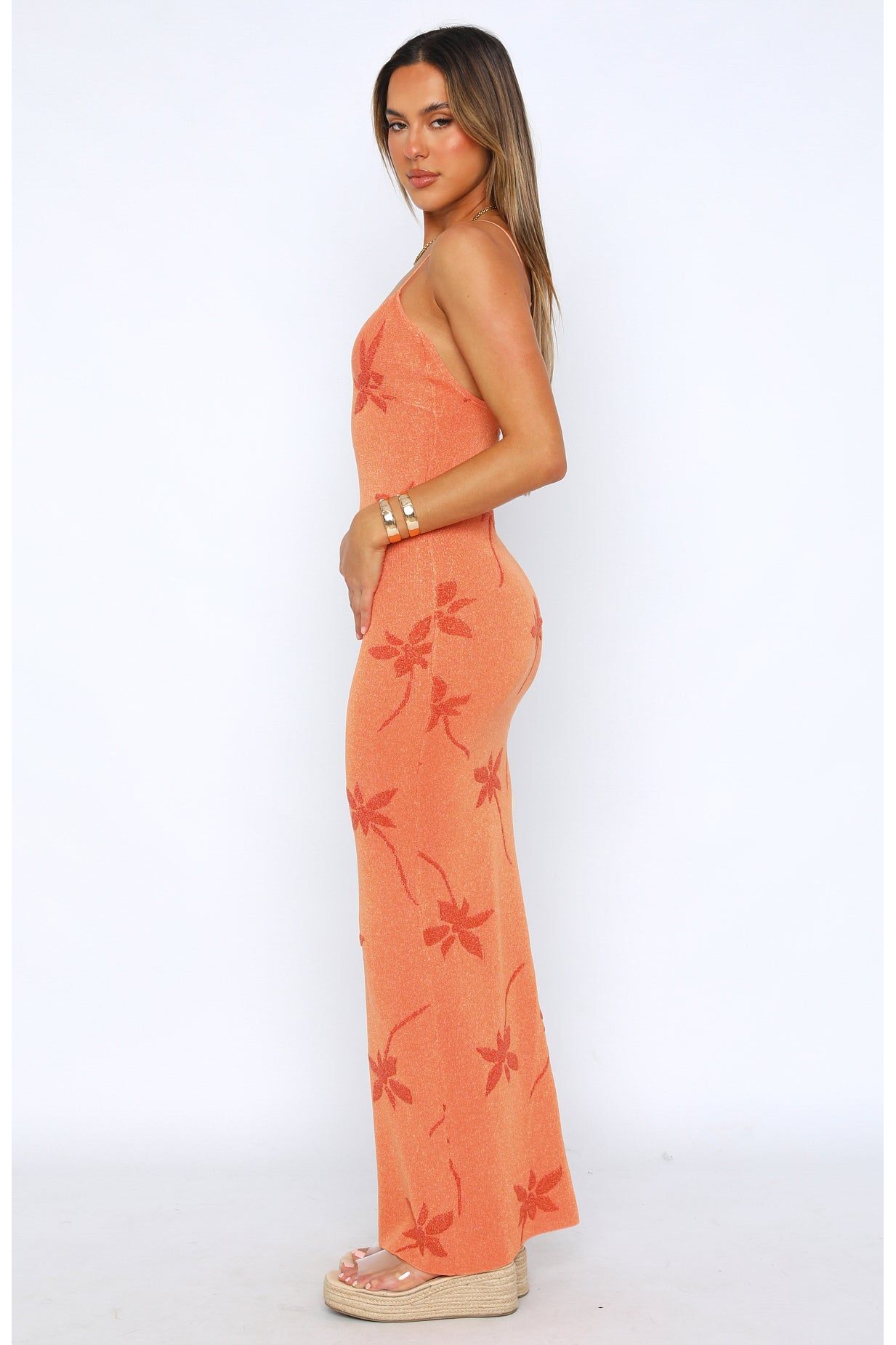 Louisa | Floral Maxi Dress Orange