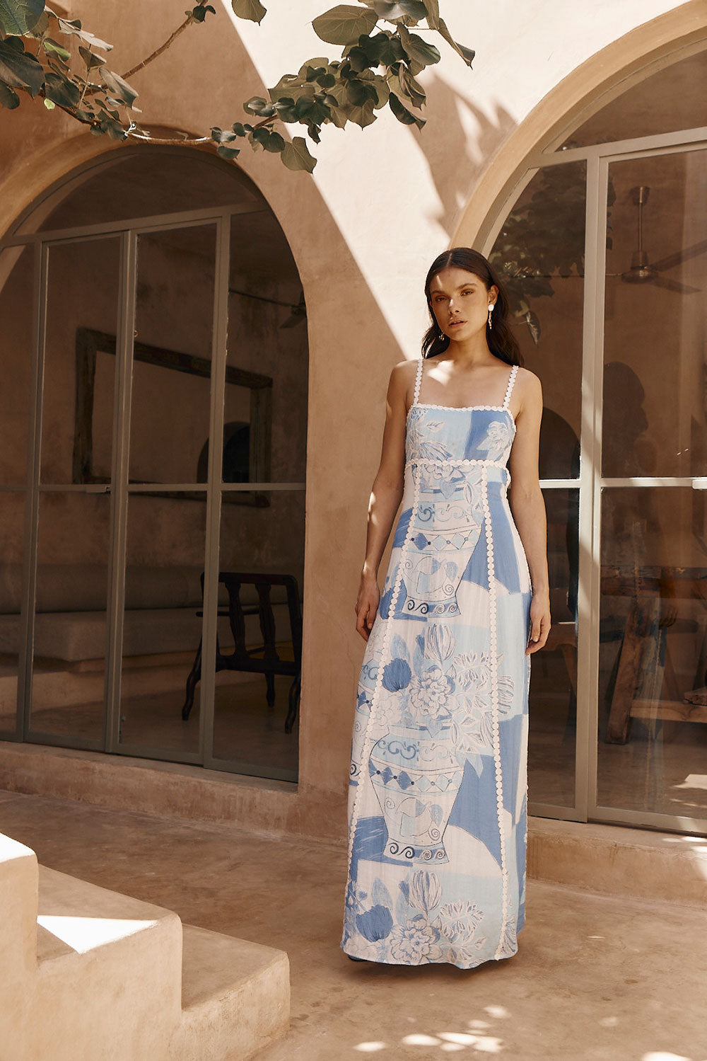 Ilona | Art Midi Dress Light Blue
