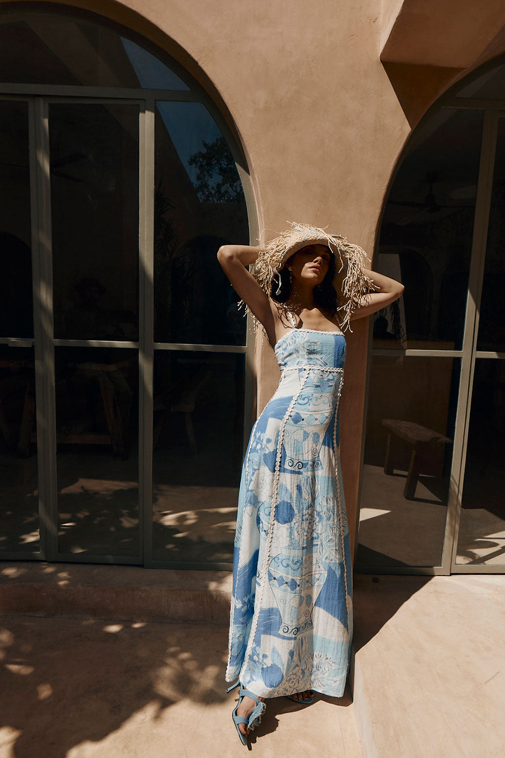 Ilona | Art Midi Dress Light Blue