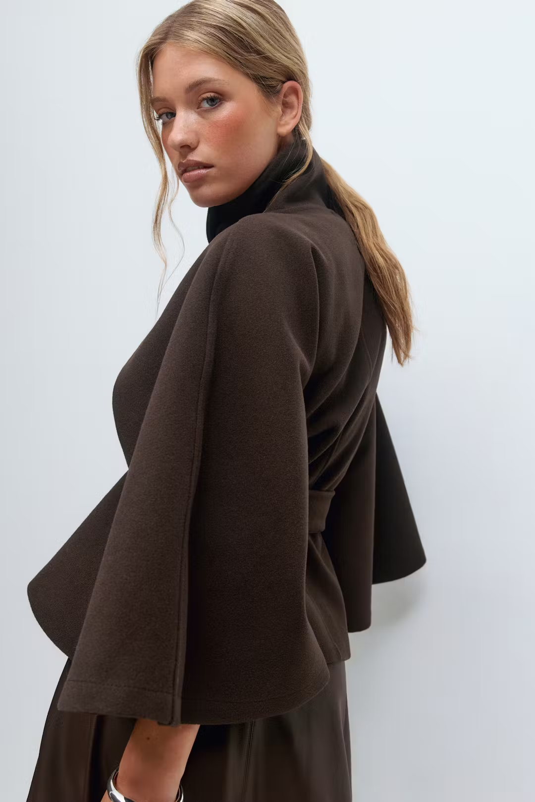 Marcella | Belted Cape Coat Coffee