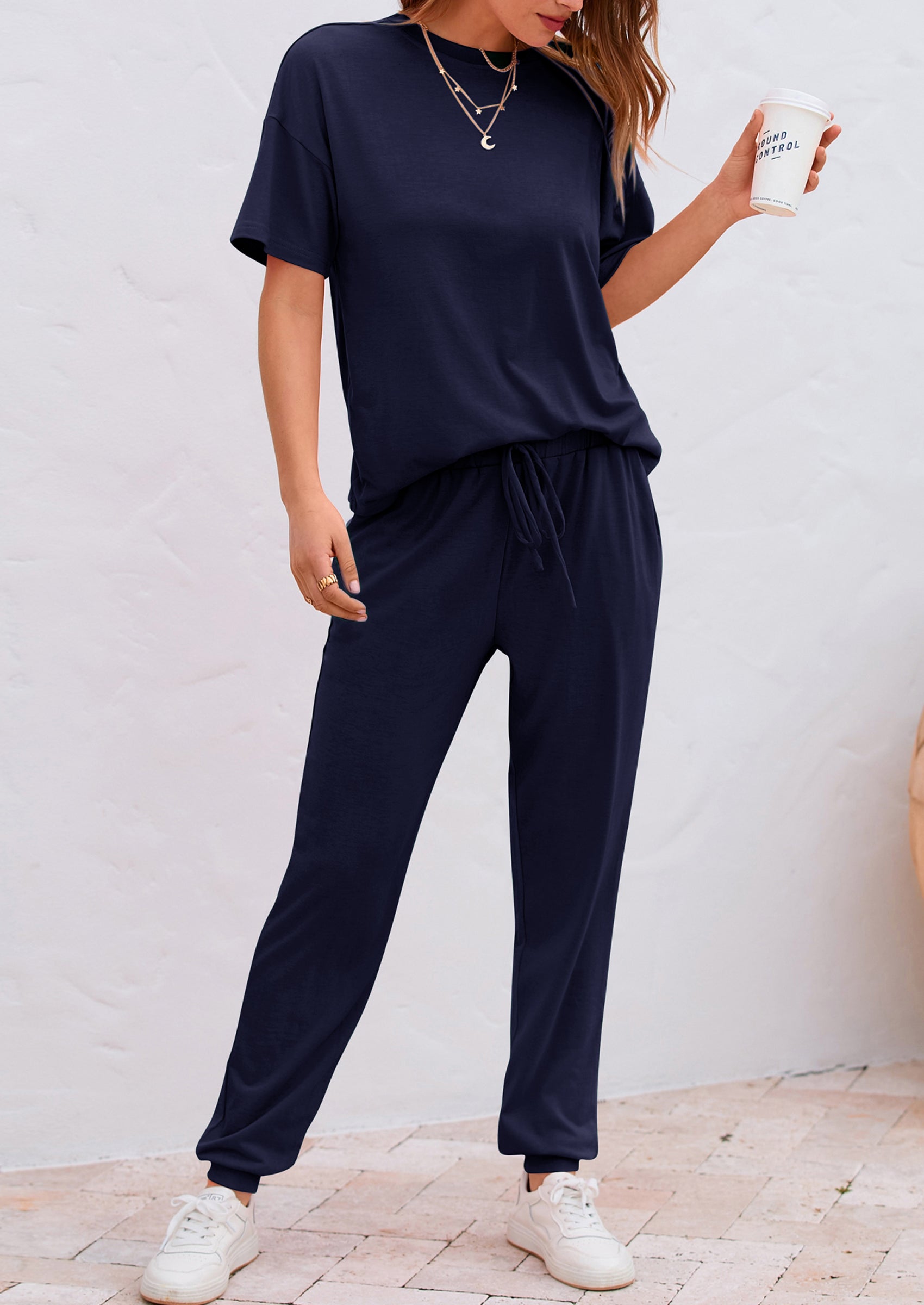 Chichi Women's Two Piece Lounge Sets Spring Summer Jogger Pants Vacation Outfits Travel Airplane Matching Clothes