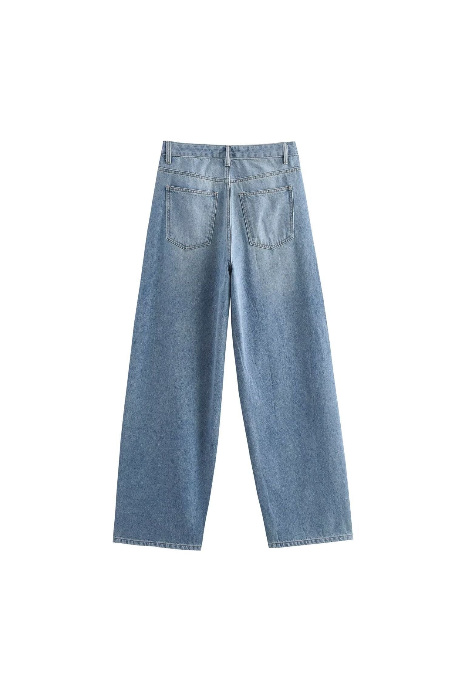 Izzy | Overlapping Waistband Jeans Light Blue