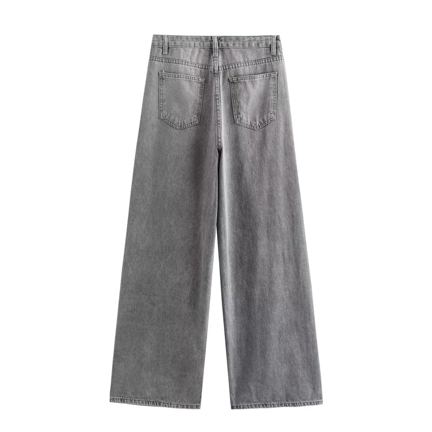 Izzy | Overlapping Waistband Jeans Grey