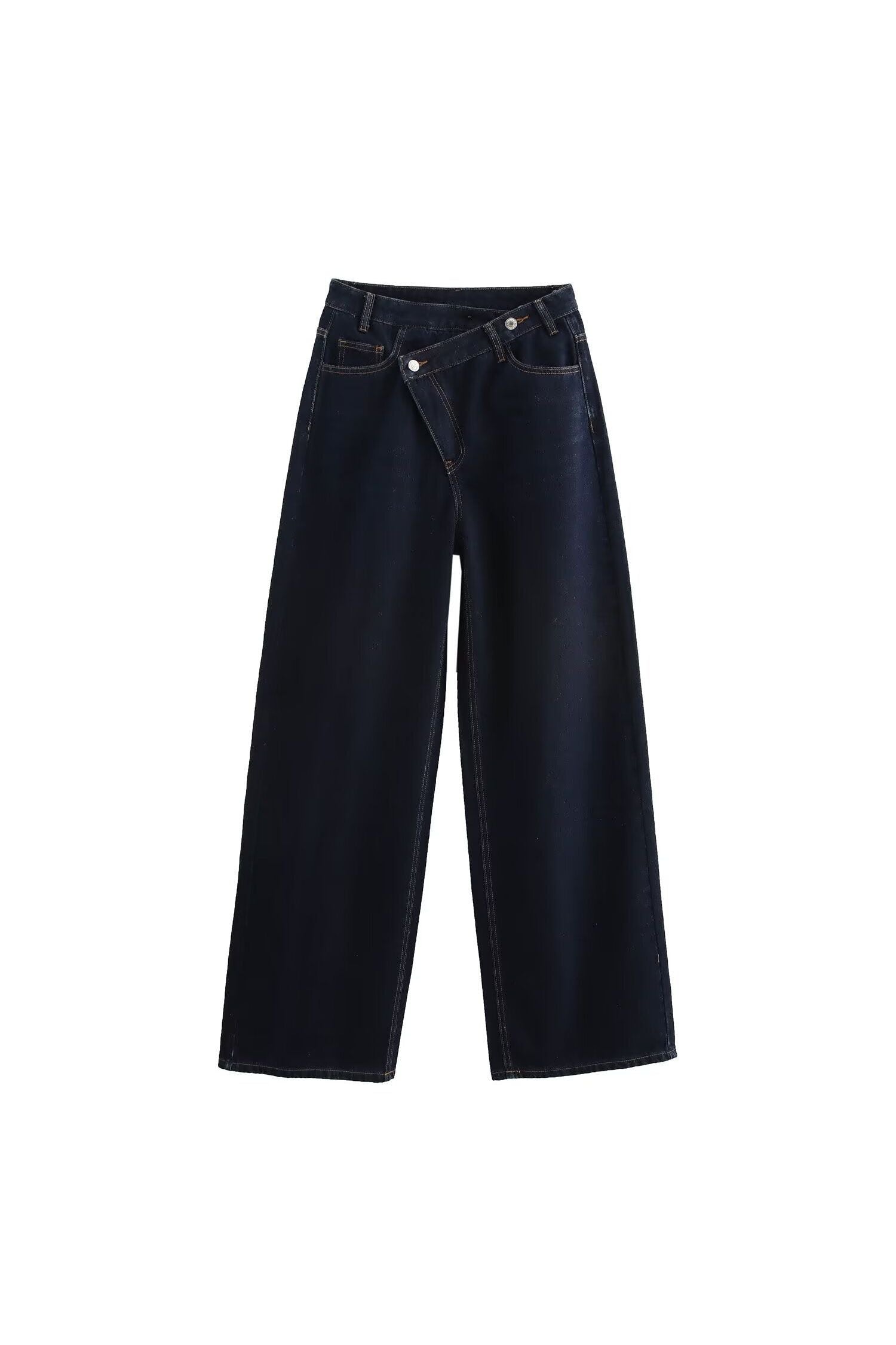 Izzy | Overlapping Waistband Jeans Black