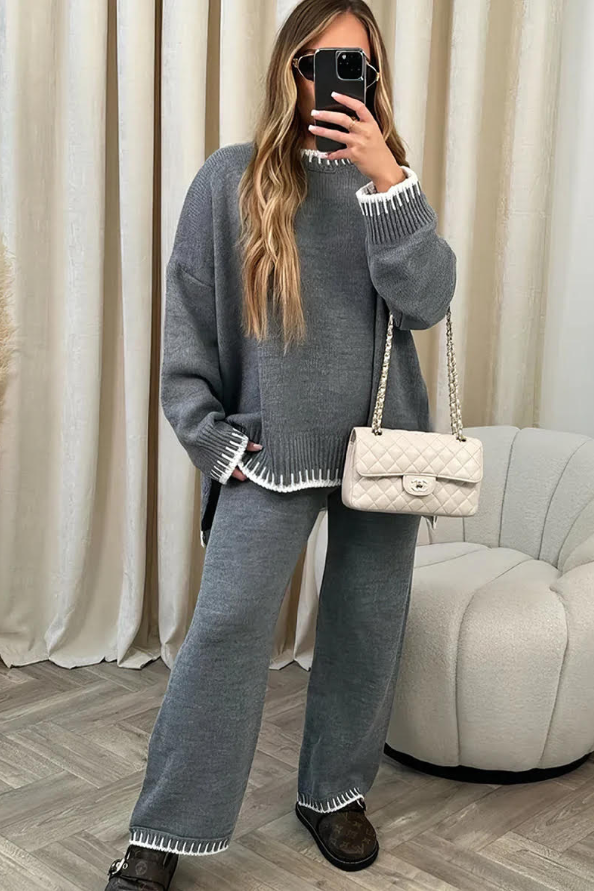 Livia | Comfy Knit Set Grey
