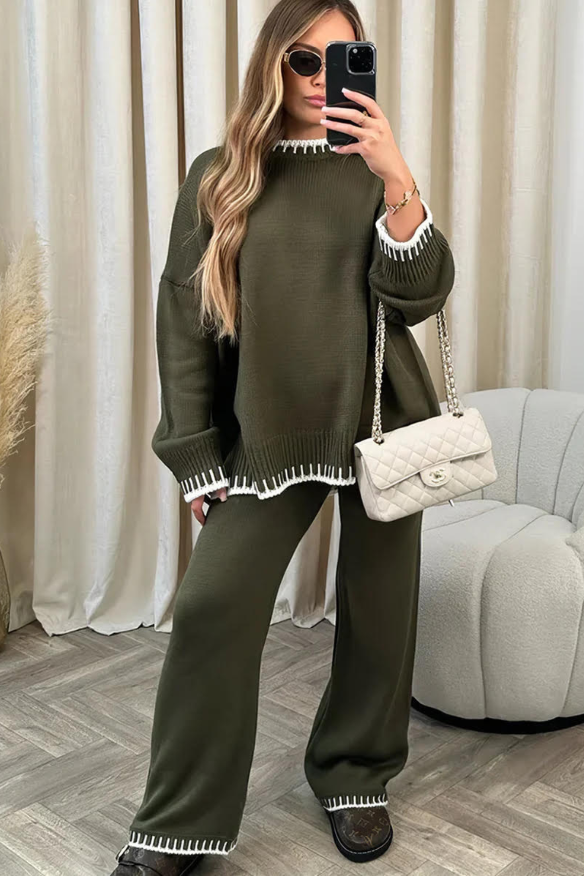 Livia | Comfy Knit Set Green