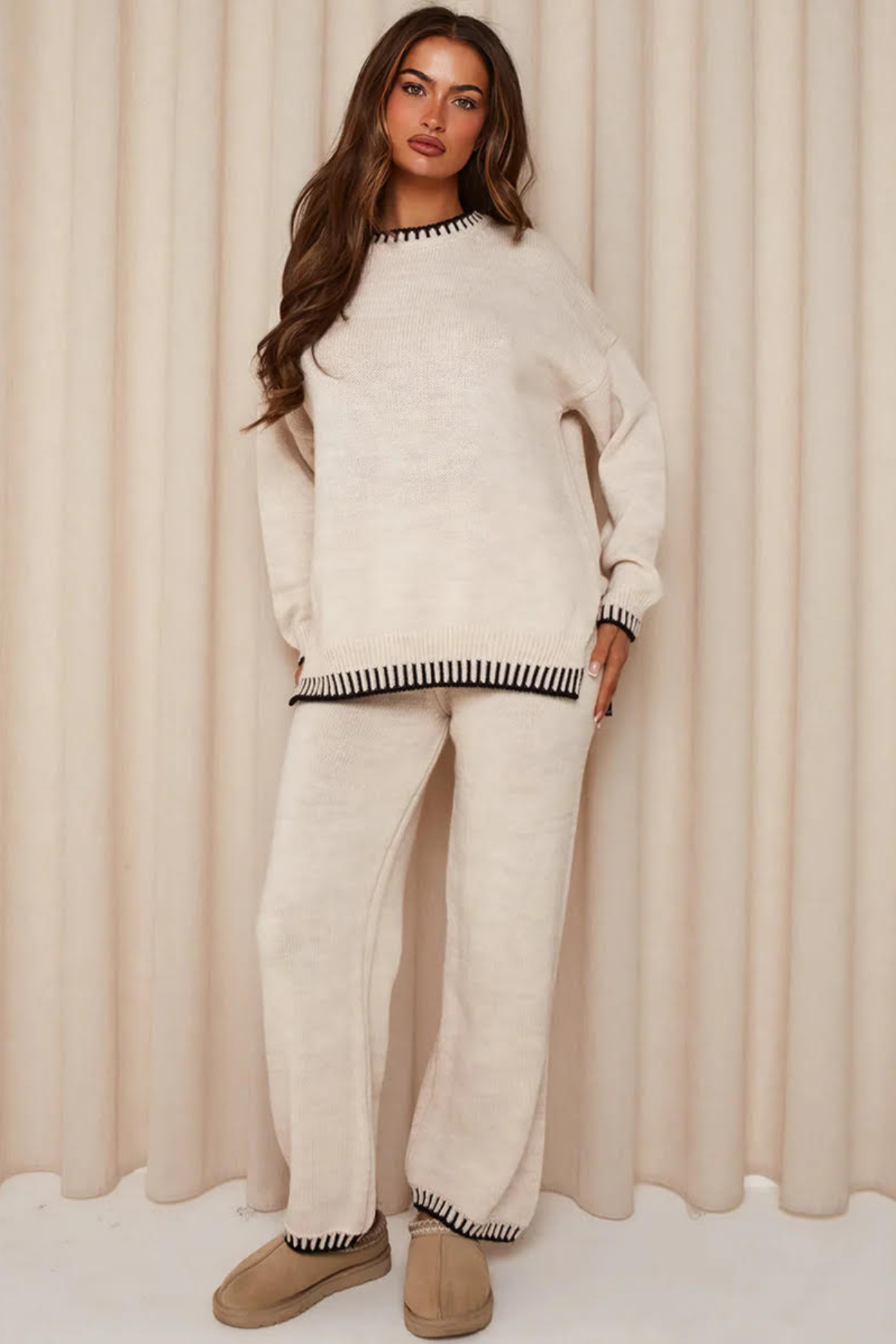 Livia | Comfy Knit Set Beige
