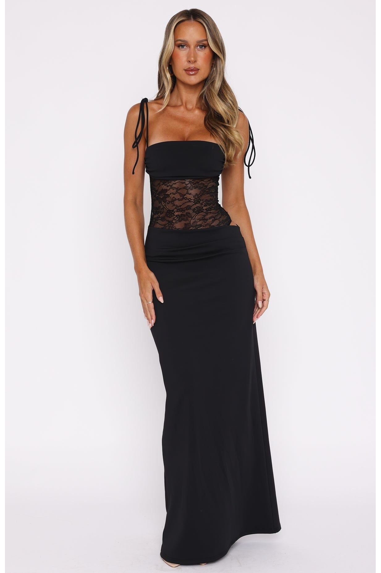 Sabrina | Elegant Maxi Dress Black